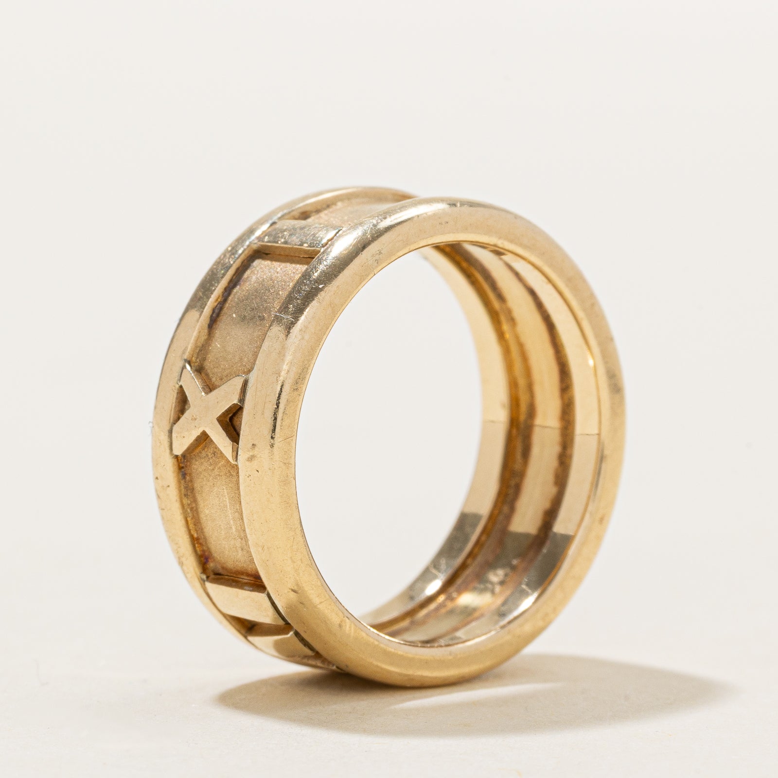 15k Yellow Gold Roman Numeral Band | 8mm | SZ 6.25