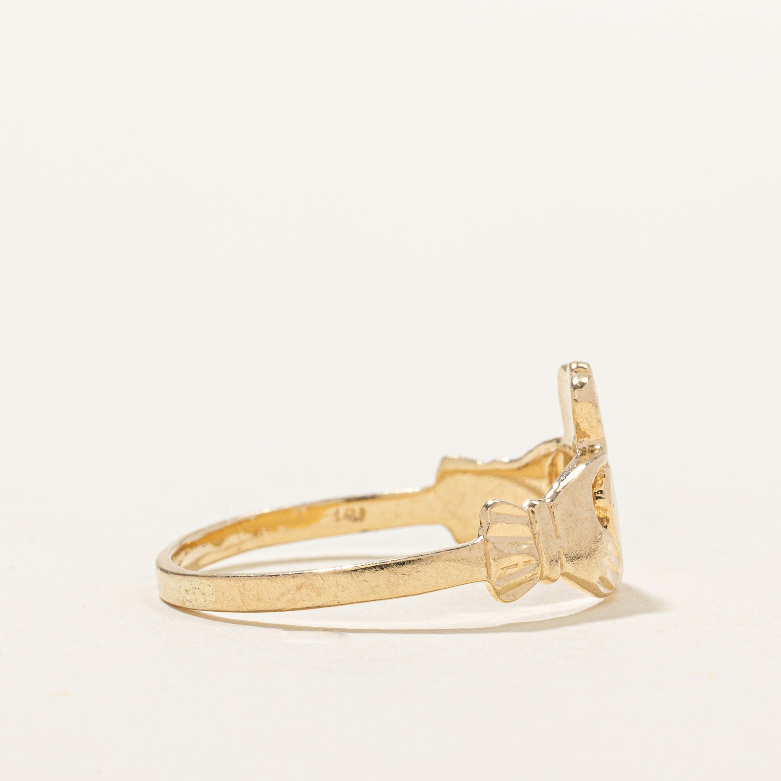 12k Yellow Gold Claddagh Ring | SZ 8