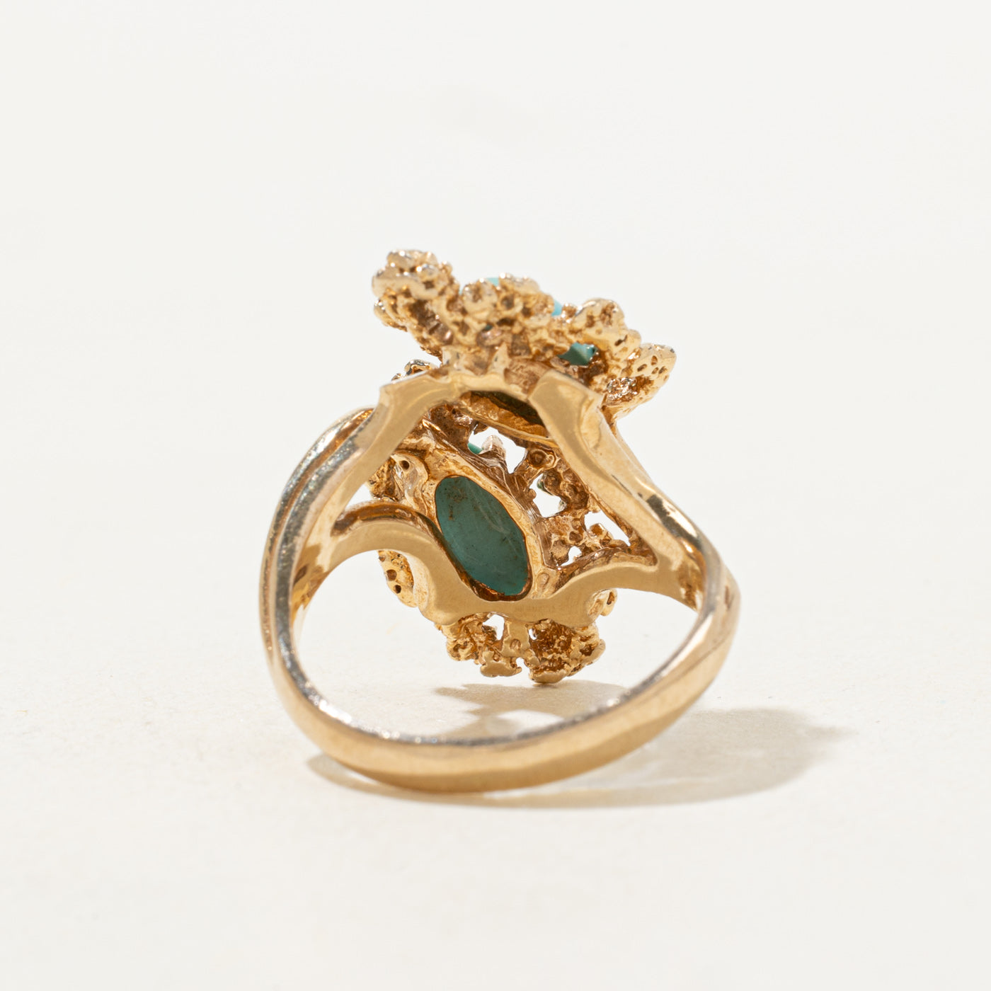 Two Stone Turquoise Nuggety Ring | 1.0ctw | SZ 5.0 |