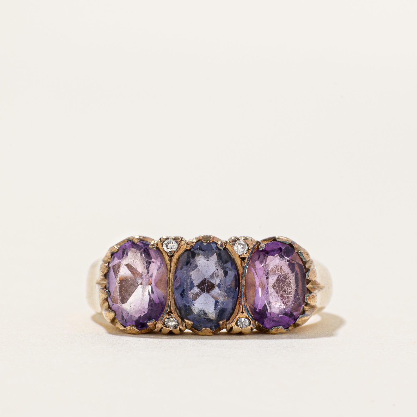 Amethyst, Tanzanite & Diamond Ring | 3.00ctw, 0.02ctw | SZ 7