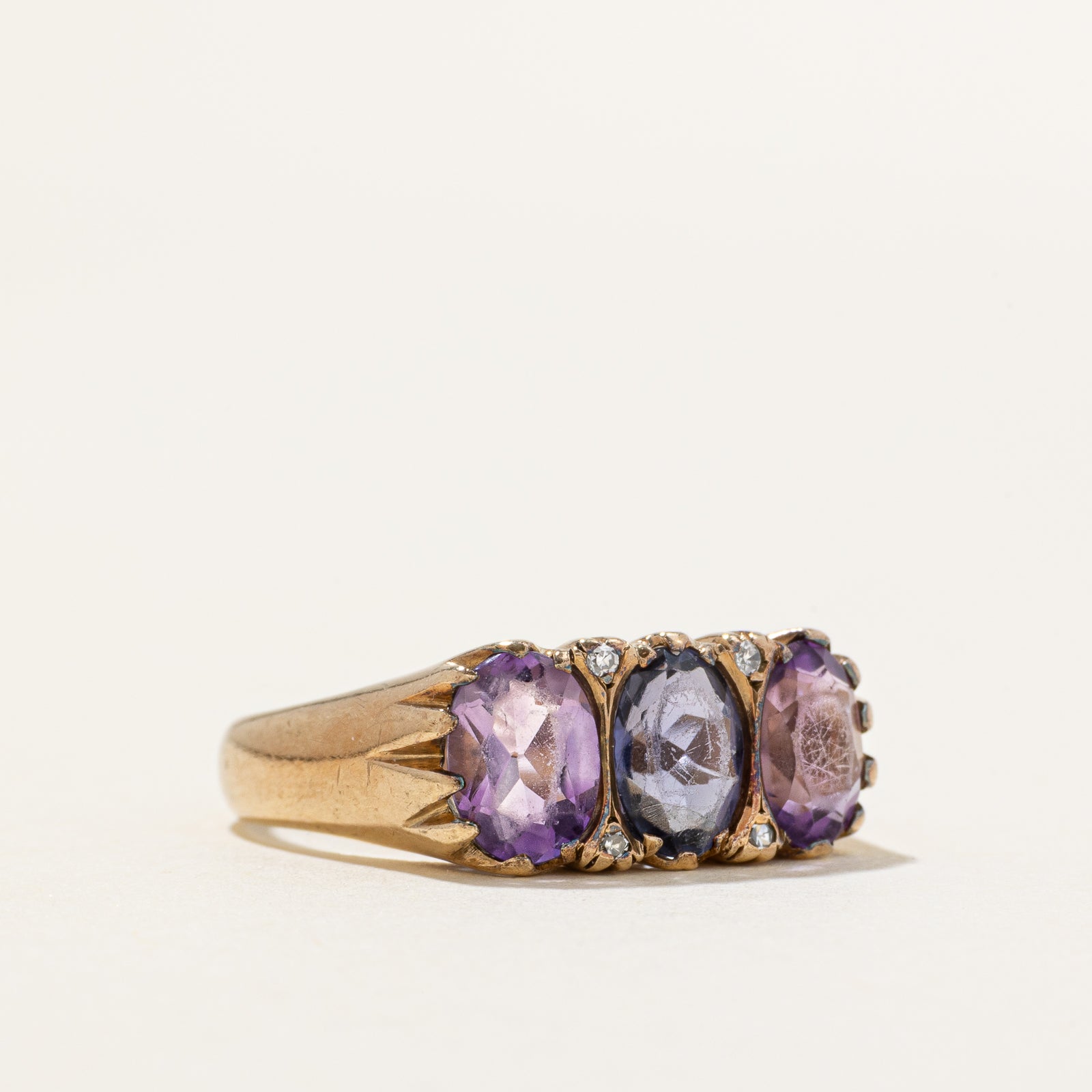 Amethyst, Tanzanite & Diamond Ring | 3.00ctw, 0.02ctw | SZ 7