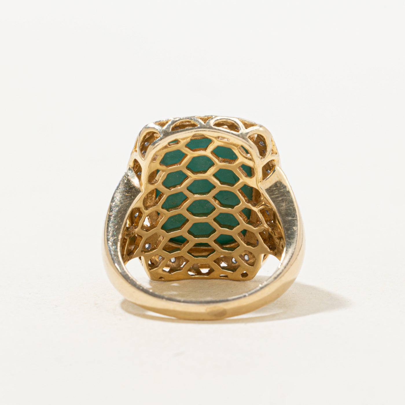 Turquoise & Diamond Ornate Halo Cocktail Ring | 11.0ct, 0.16ctw | SZ 8.25 |
