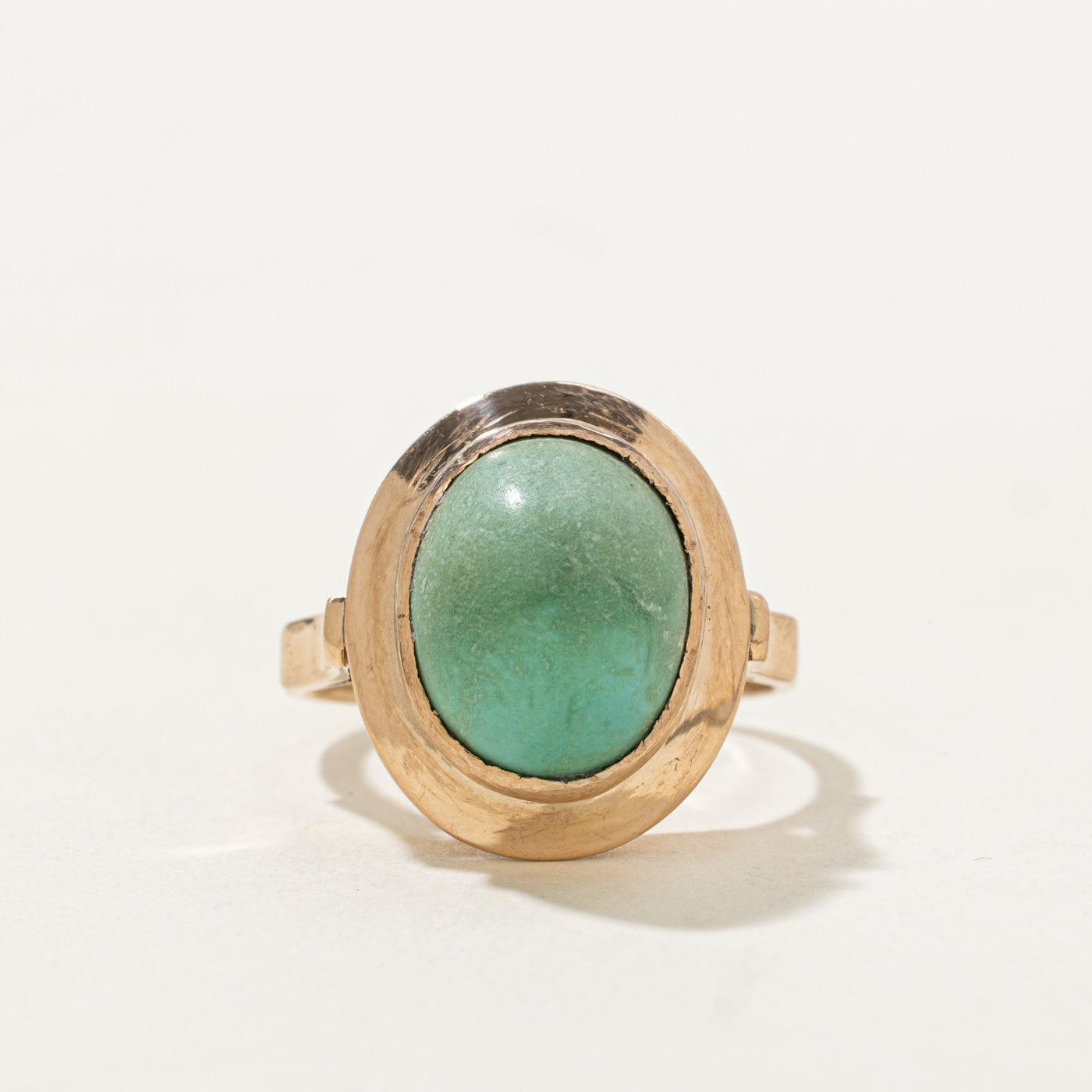 Bezel Set Cabochon Turquoise Cocktail Ring | 8.0ct | SZ 9.5 |
