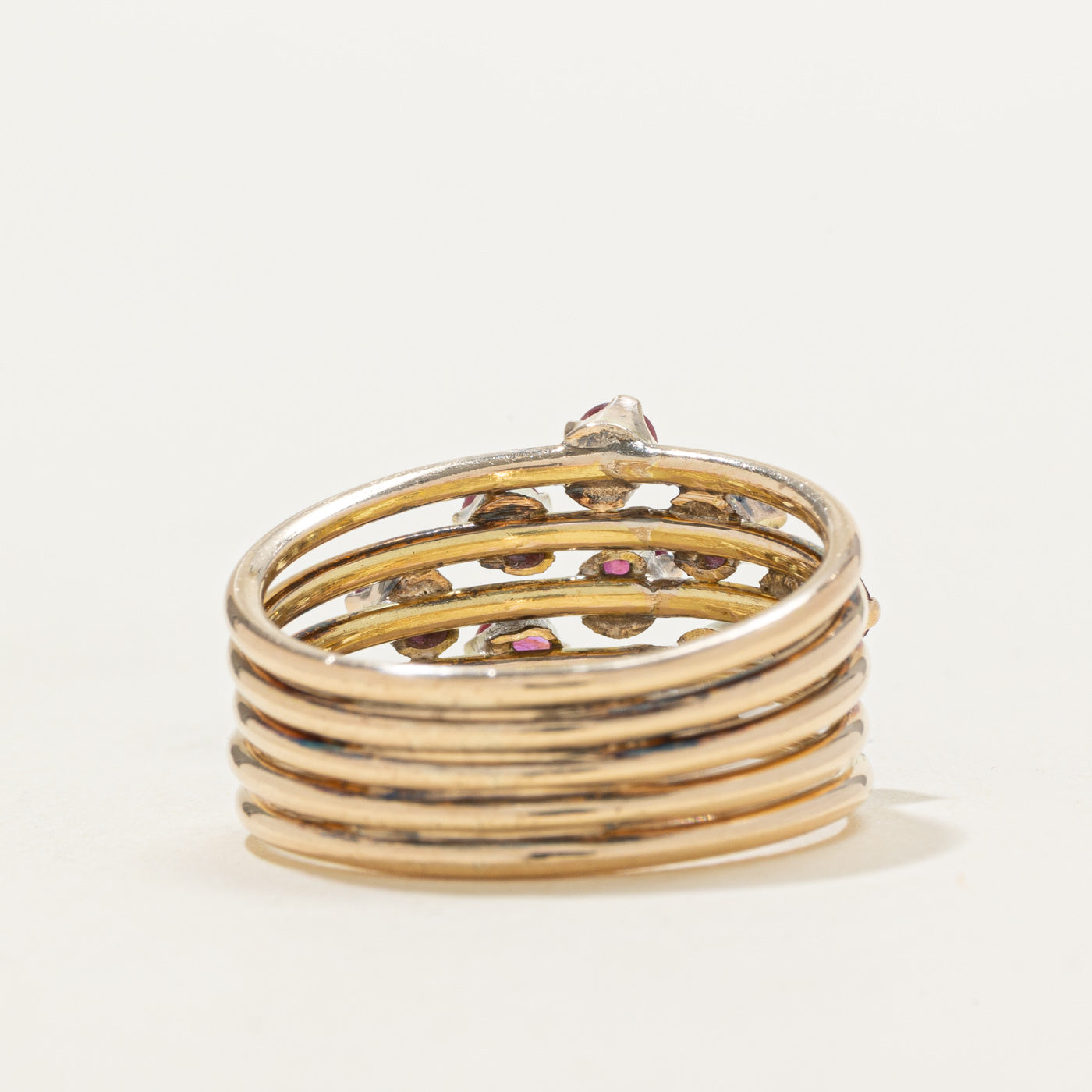 Ruby Geometric Cluster Ring | 0.75ctw | SZ 7.25