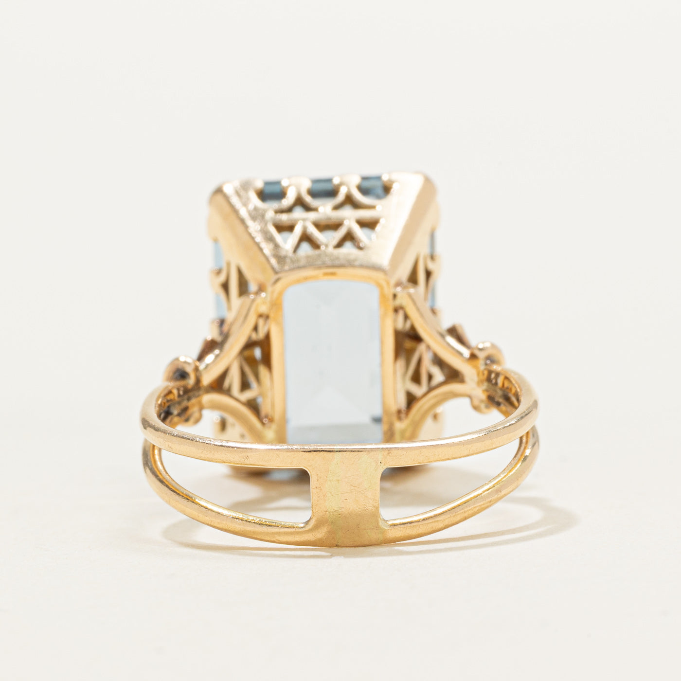Bague cocktail en spinelle synthétique taille émeraude | 12,00 ct | Taille 8,0
