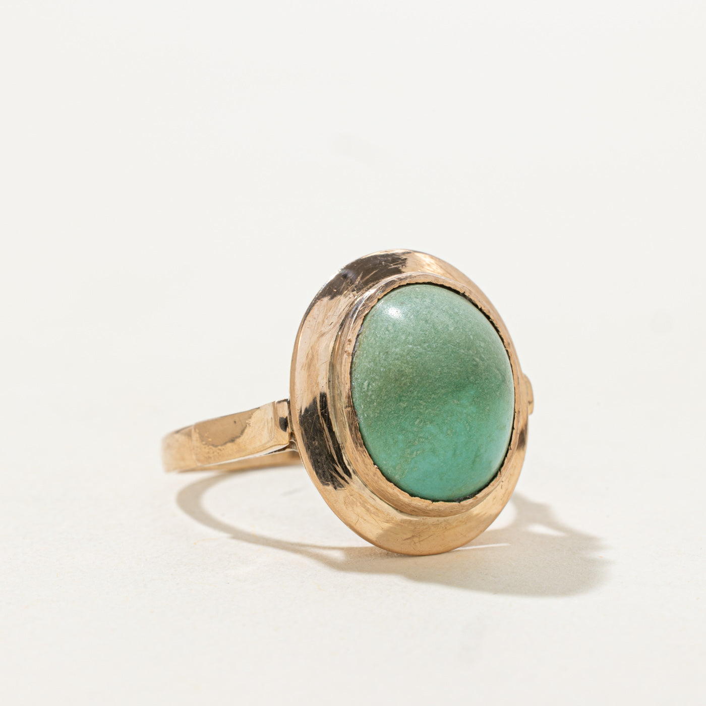 Bezel Set Cabochon Turquoise Cocktail Ring | 8.0ct | SZ 9.5 |