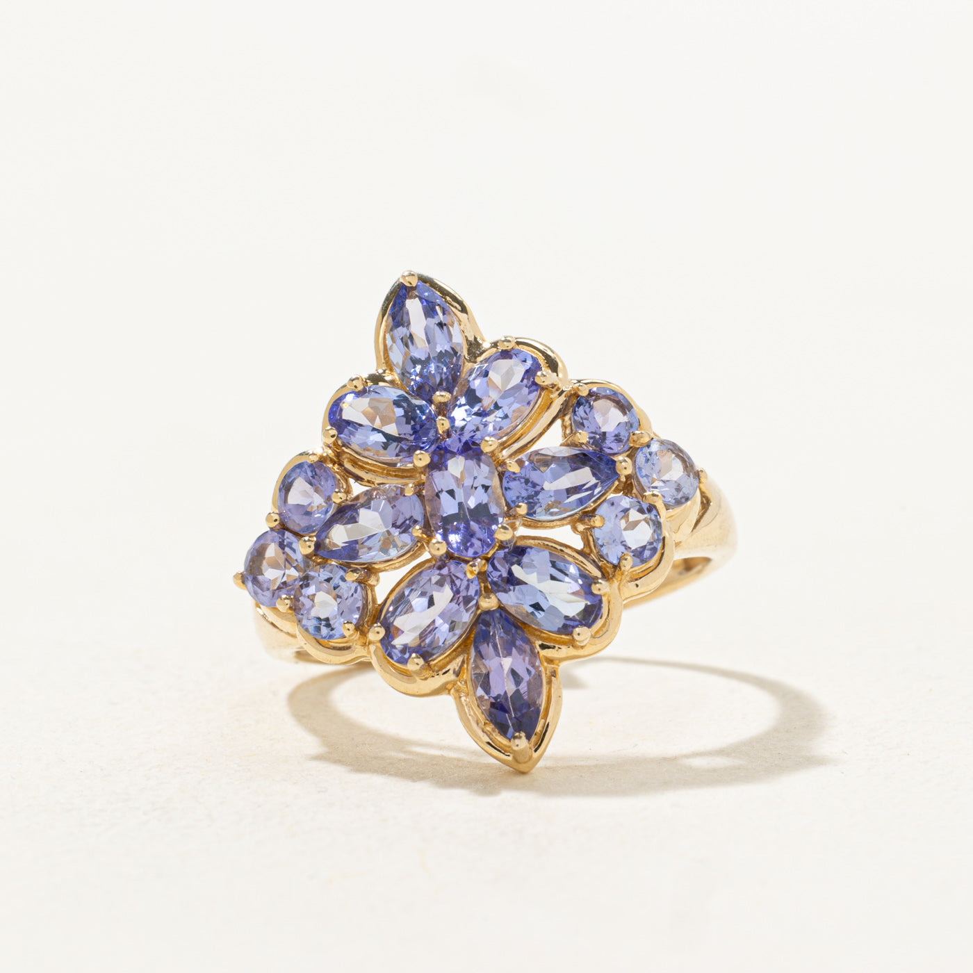 Oval Cut Tanzanite Cluster Cocktail Ring | 2.7ctw | SZ 7.0 |