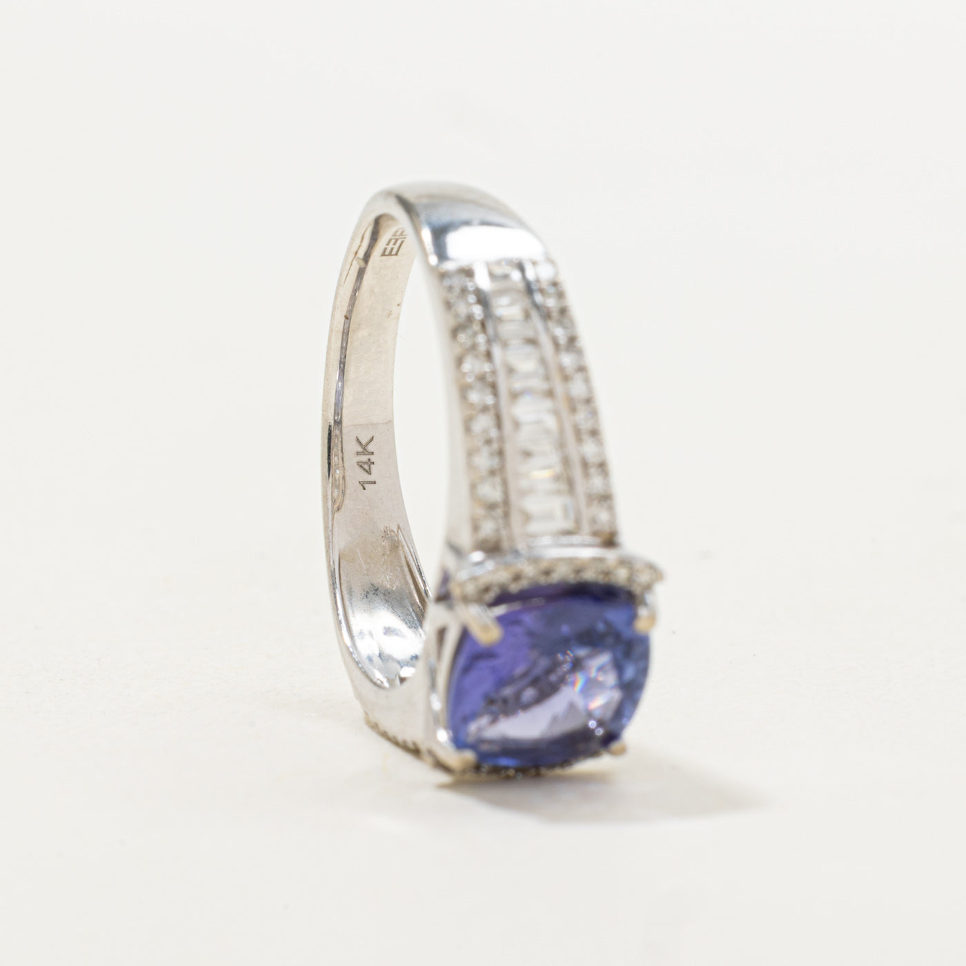 'Effy' Cushion Cut Tanzanite & Diamond Accented Ring | 1.42ct, 0.3ctw | SZ 7.0 |