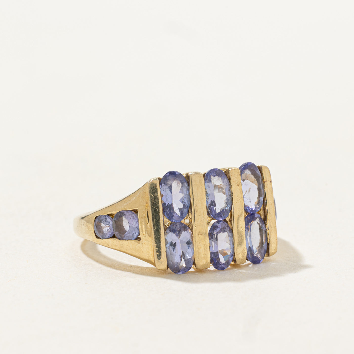 Channel Set Tanzanite Multi Column Ring | 1.4ctw | SZ 6.25 |