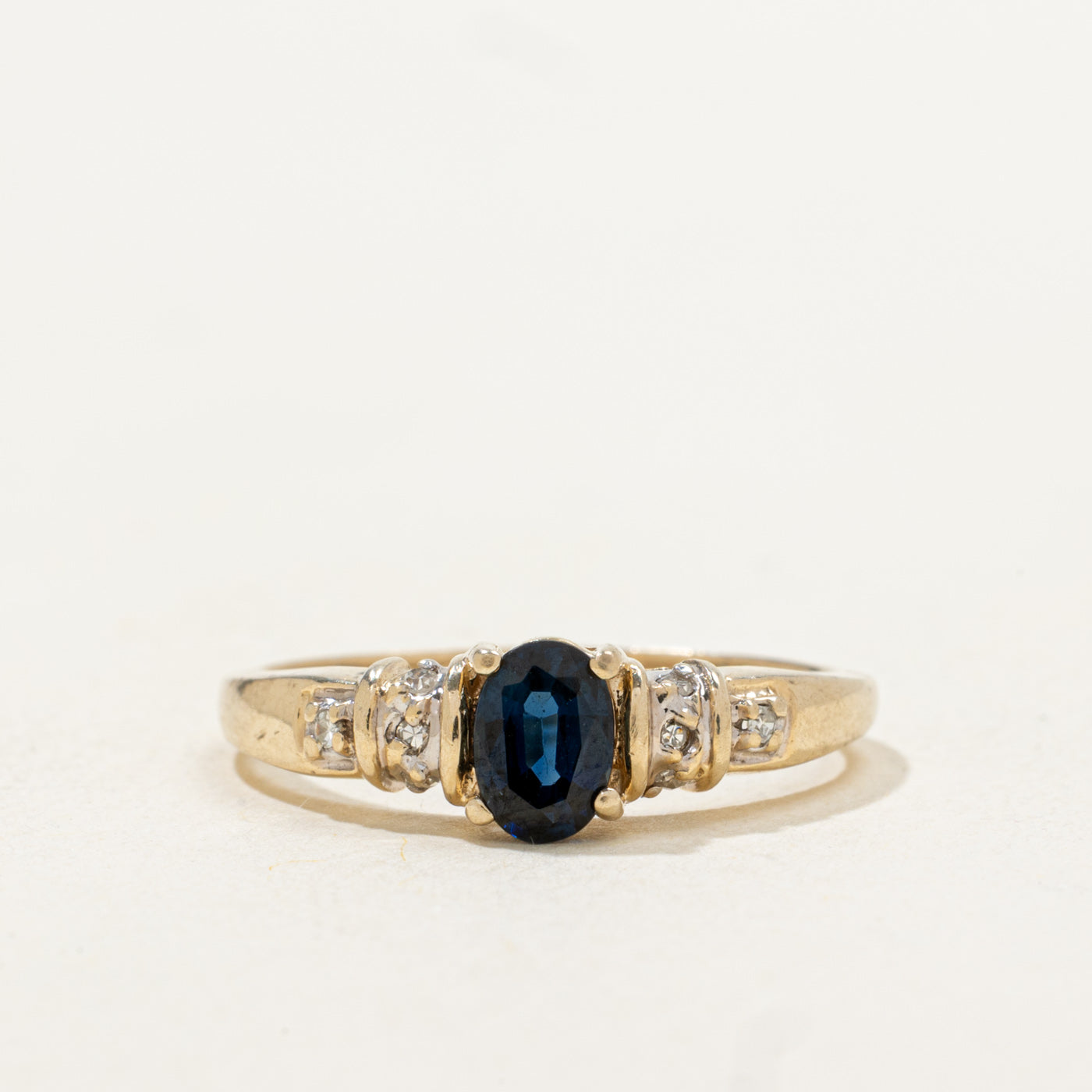 Oval Cut Sapphire & Diamond Accented Ring | 0.47ct, 0.02ctw | SZ 7.0 |