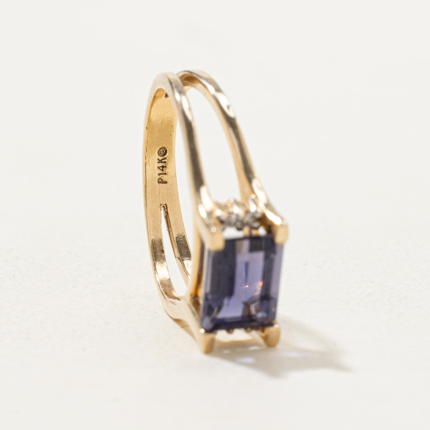East West Emerald Cut Tanzanite & Diamond Ring | 1.6ct, 0.02ctw | SZ 6.25 |