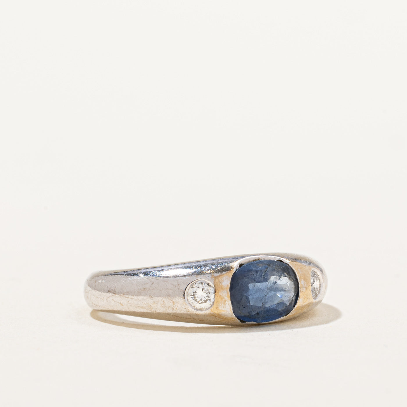 Blue Sapphire & Diamond Ring | 1.00ct, 0.10ctw | SZ 4.75 |