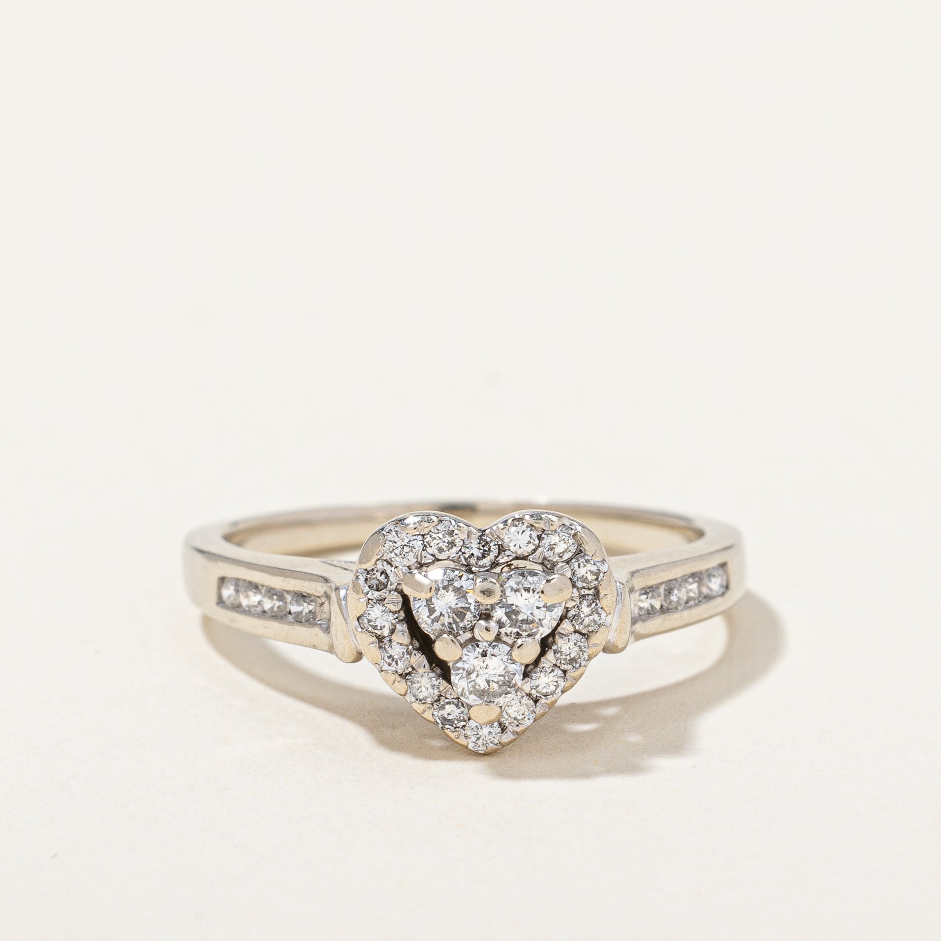 Bague cœur en diamant | 0,24 ct | Taille 5,75 |