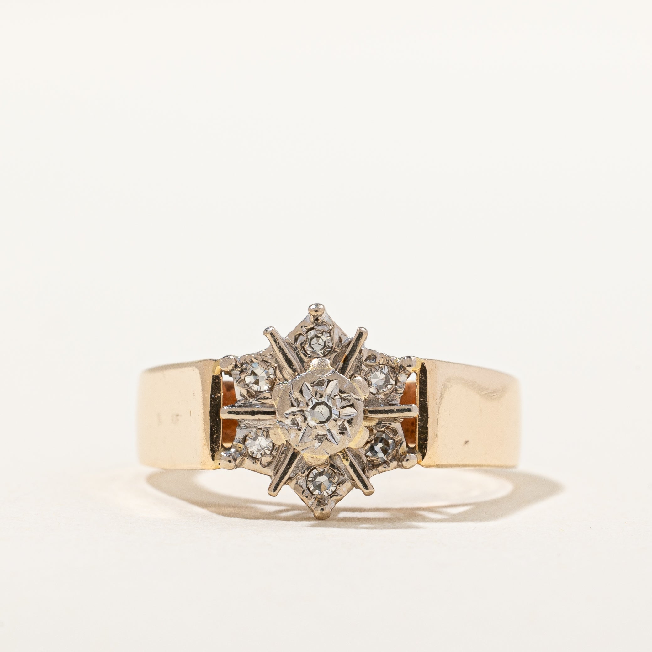 Vintage Six Point Diamond Cluster Ring | 0.08 ctw, SZ 5.5 |