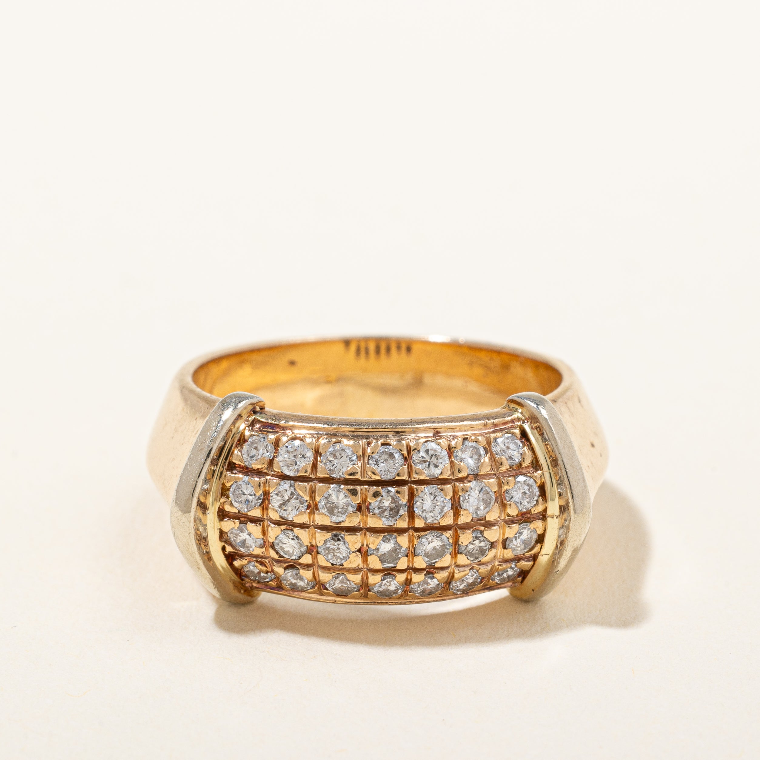 Four Row Diamond Low Dome Ring | 0.70 ctw, SZ 6.75 |