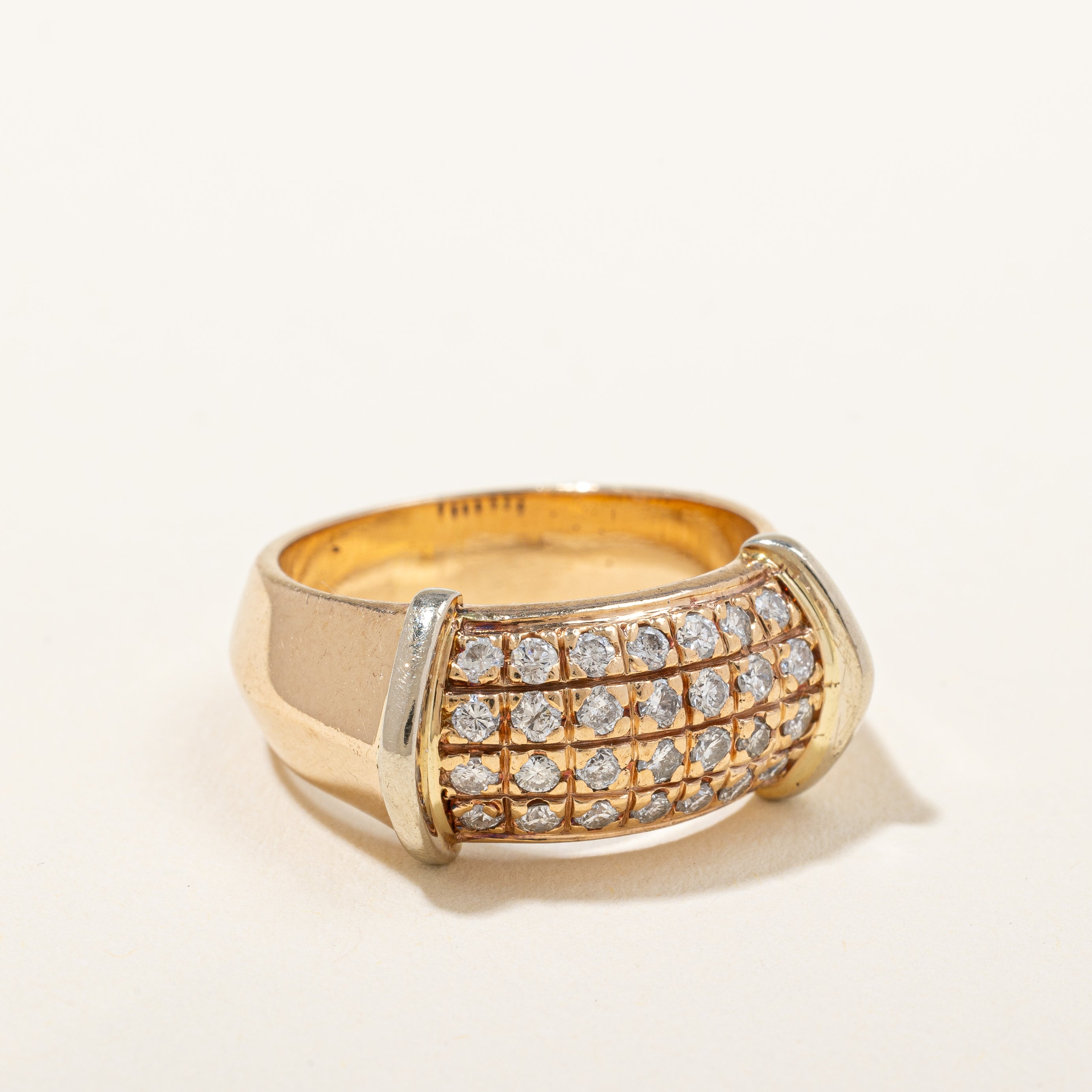 Four Row Diamond Low Dome Ring | 0.70 ctw, SZ 6.75 |