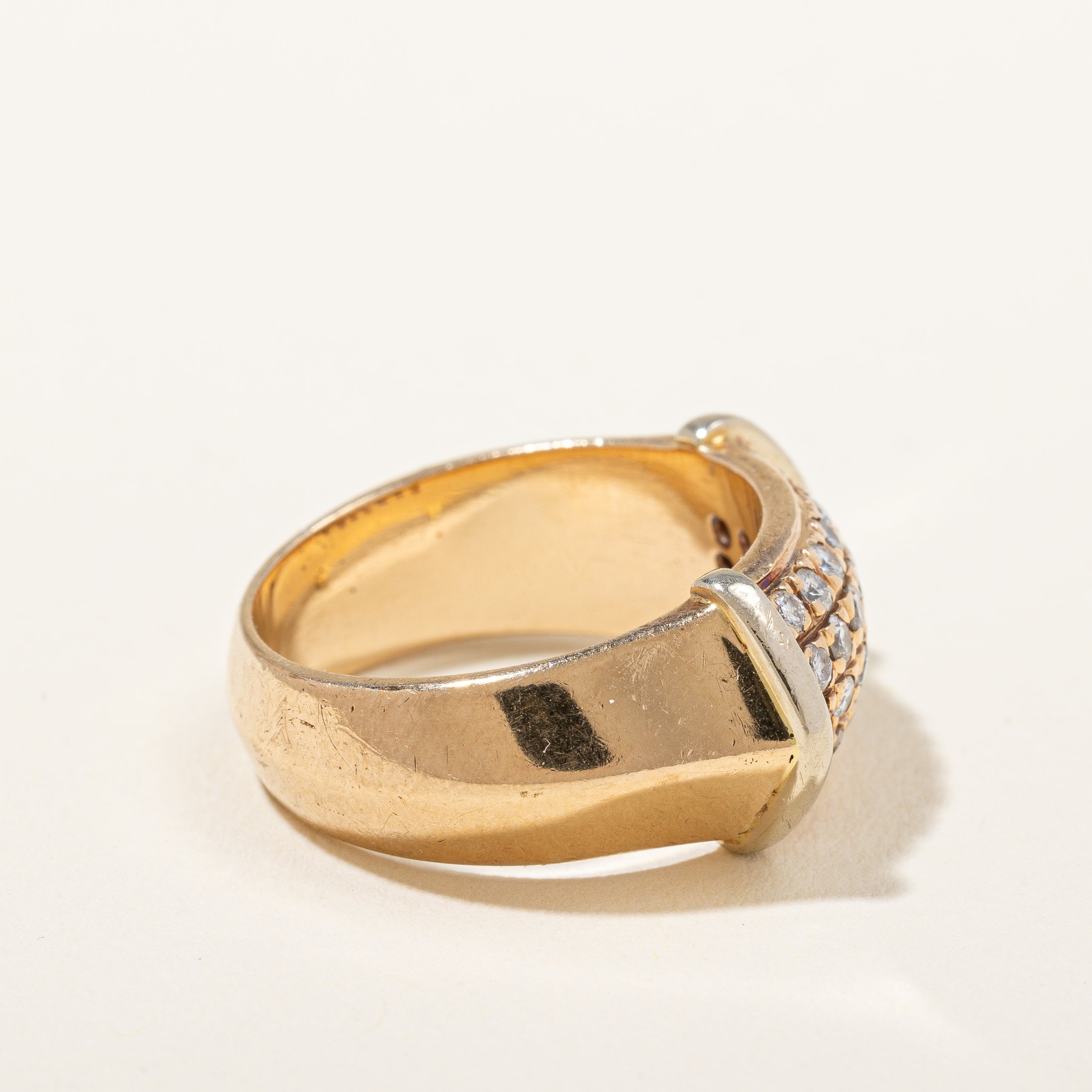 Four Row Diamond Low Dome Ring | 0.70 ctw, SZ 6.75 |