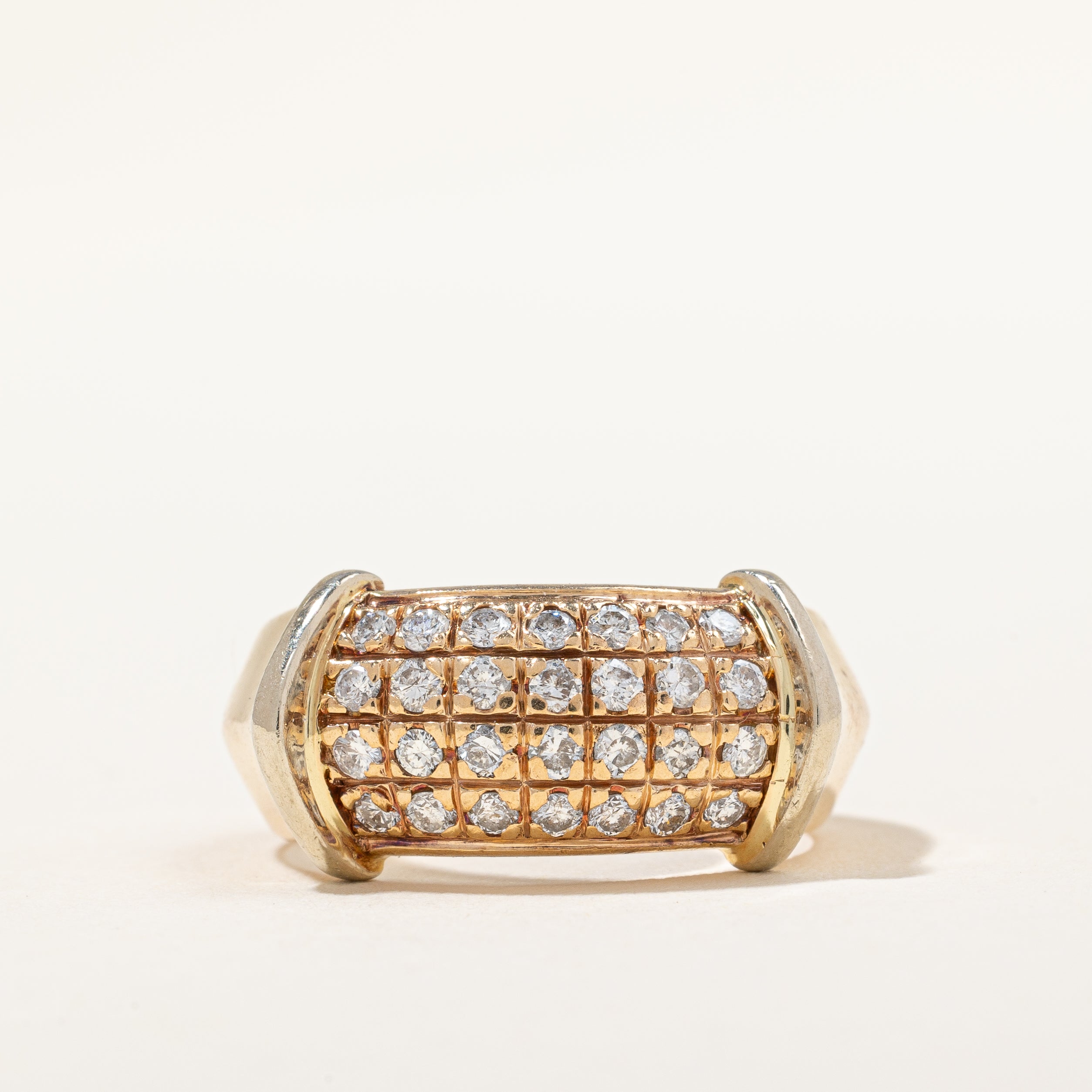 Four Row Diamond Low Dome Ring | 0.70 ctw, SZ 6.75 |