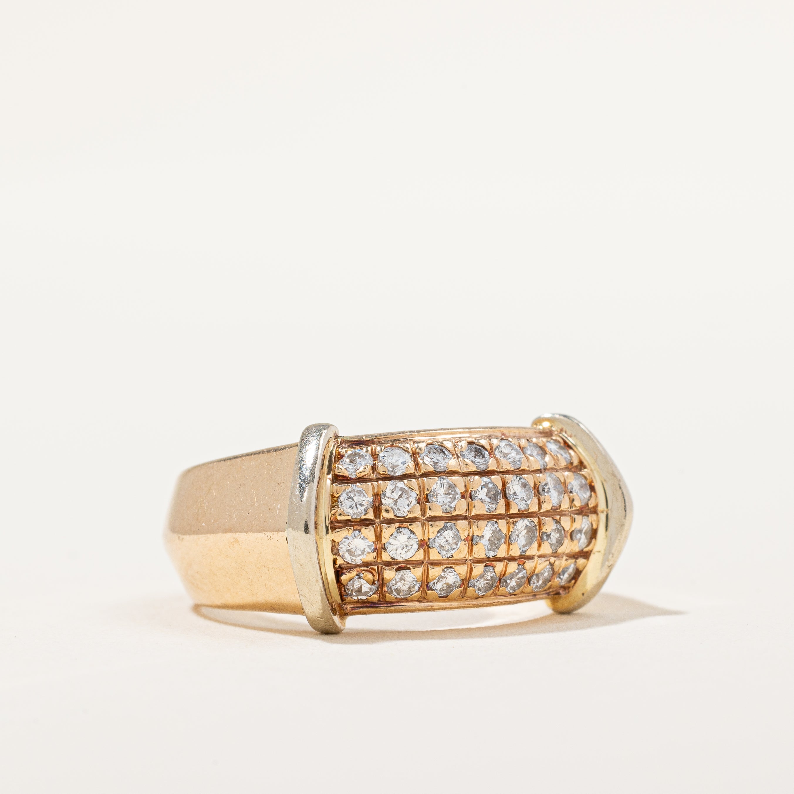 Four Row Diamond Low Dome Ring | 0.70 ctw, SZ 6.75 |