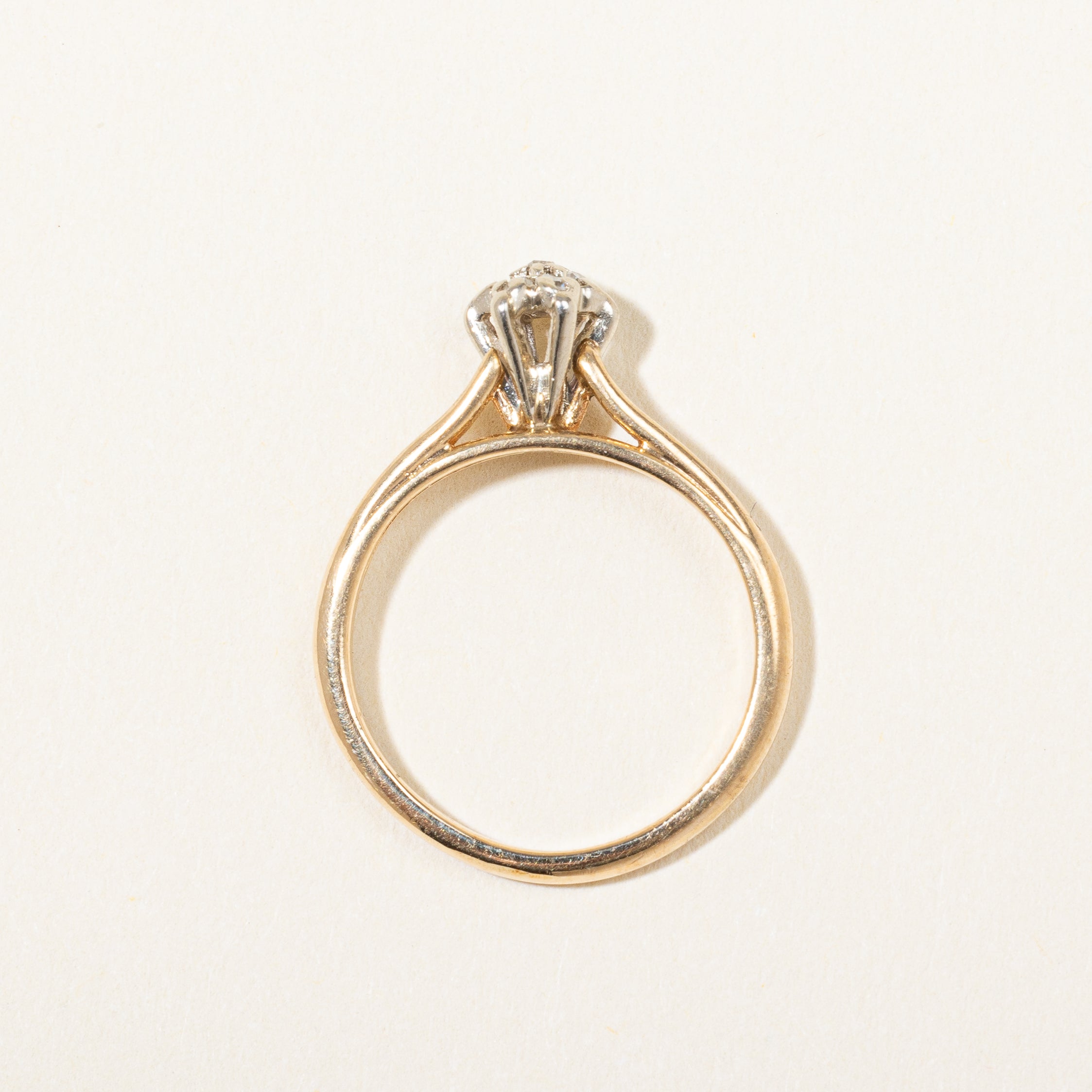 Vintage Single Cut Diamond Daisy Cluster Ring | 0.07ctw | SZ 4.5 |
