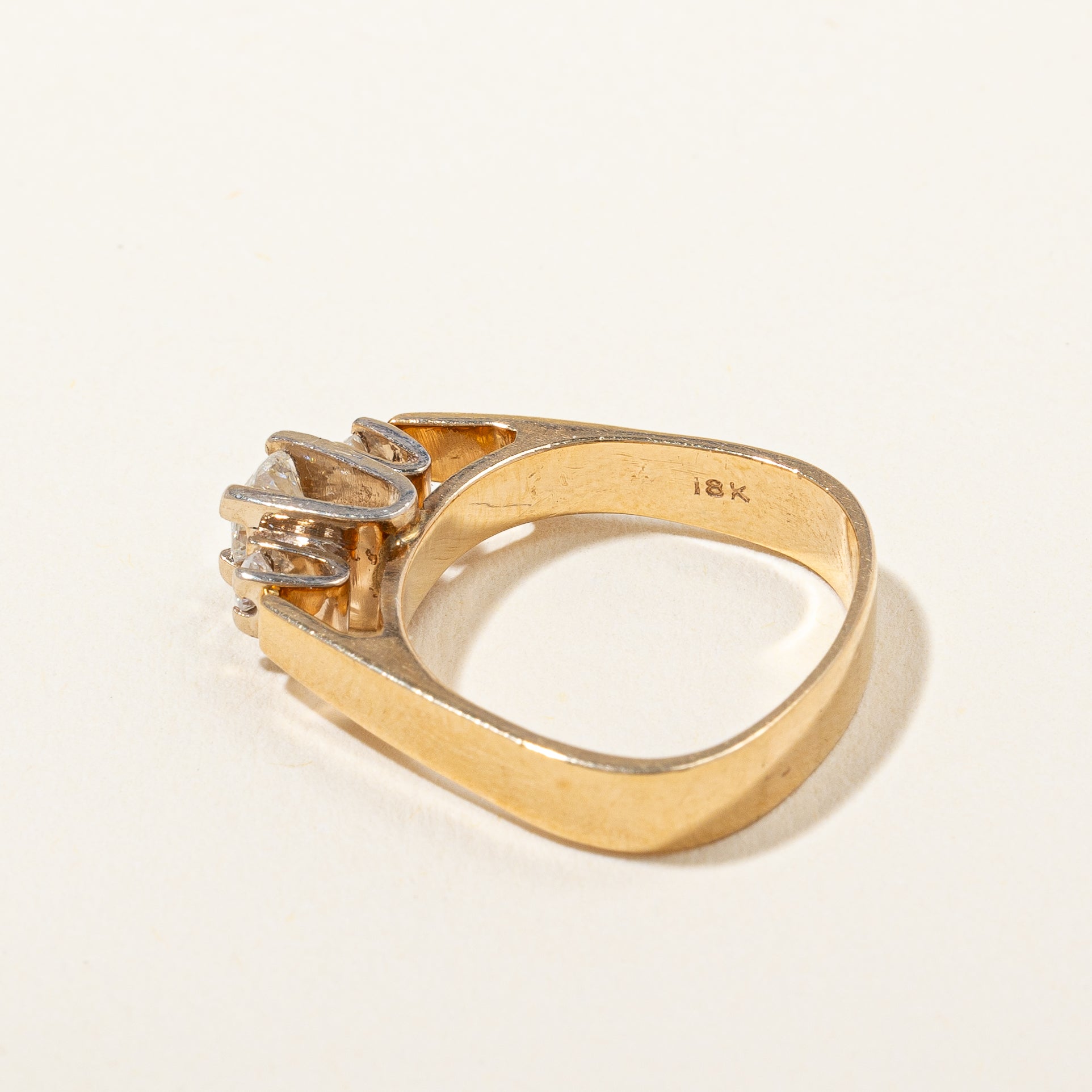 Vintage High Set Three Stone Diamond Engagement Ring | 0.33ctw, SZ 4 |