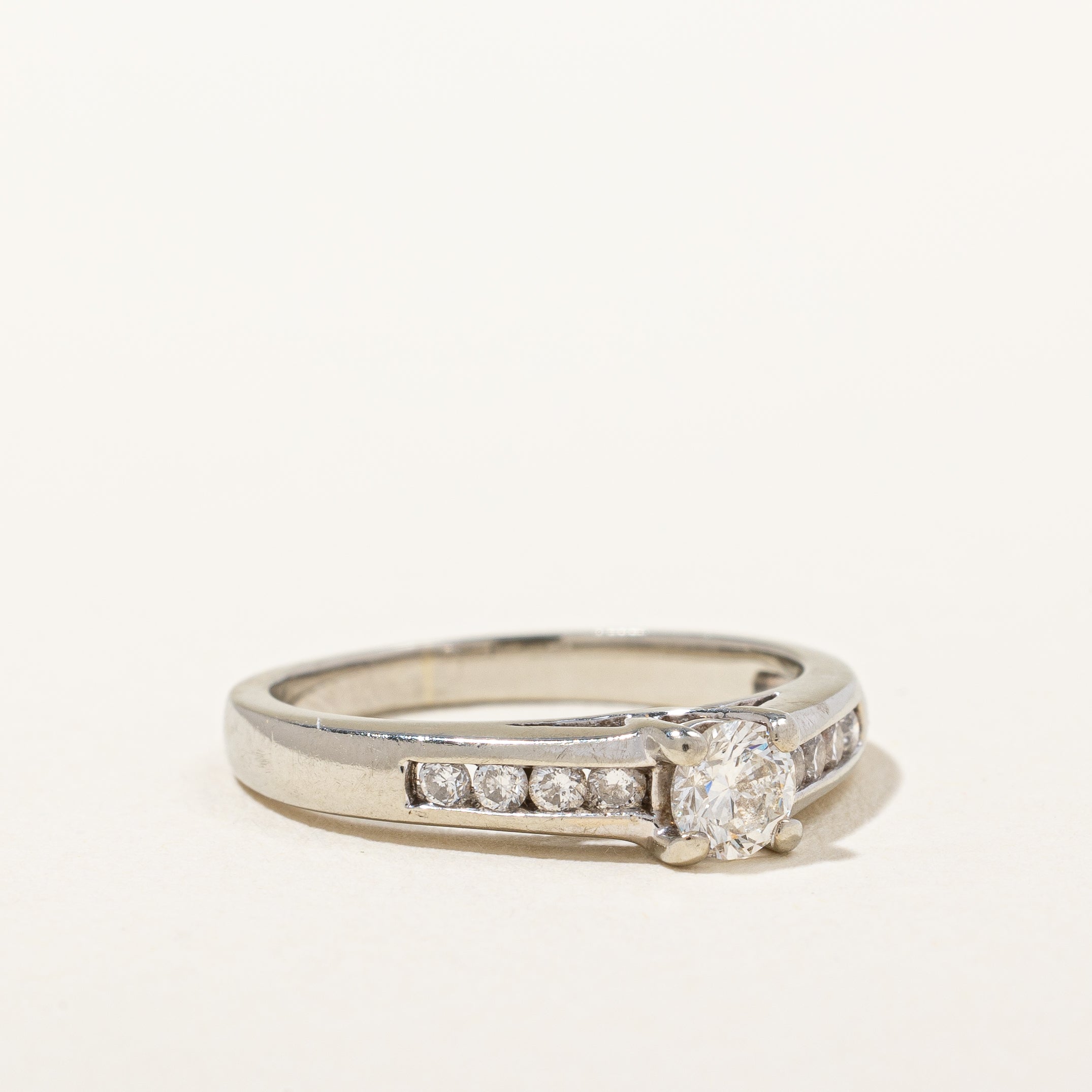 Channel Set Accent Diamond Engagement Ring | 0.44ctw | SZ 5.25 |