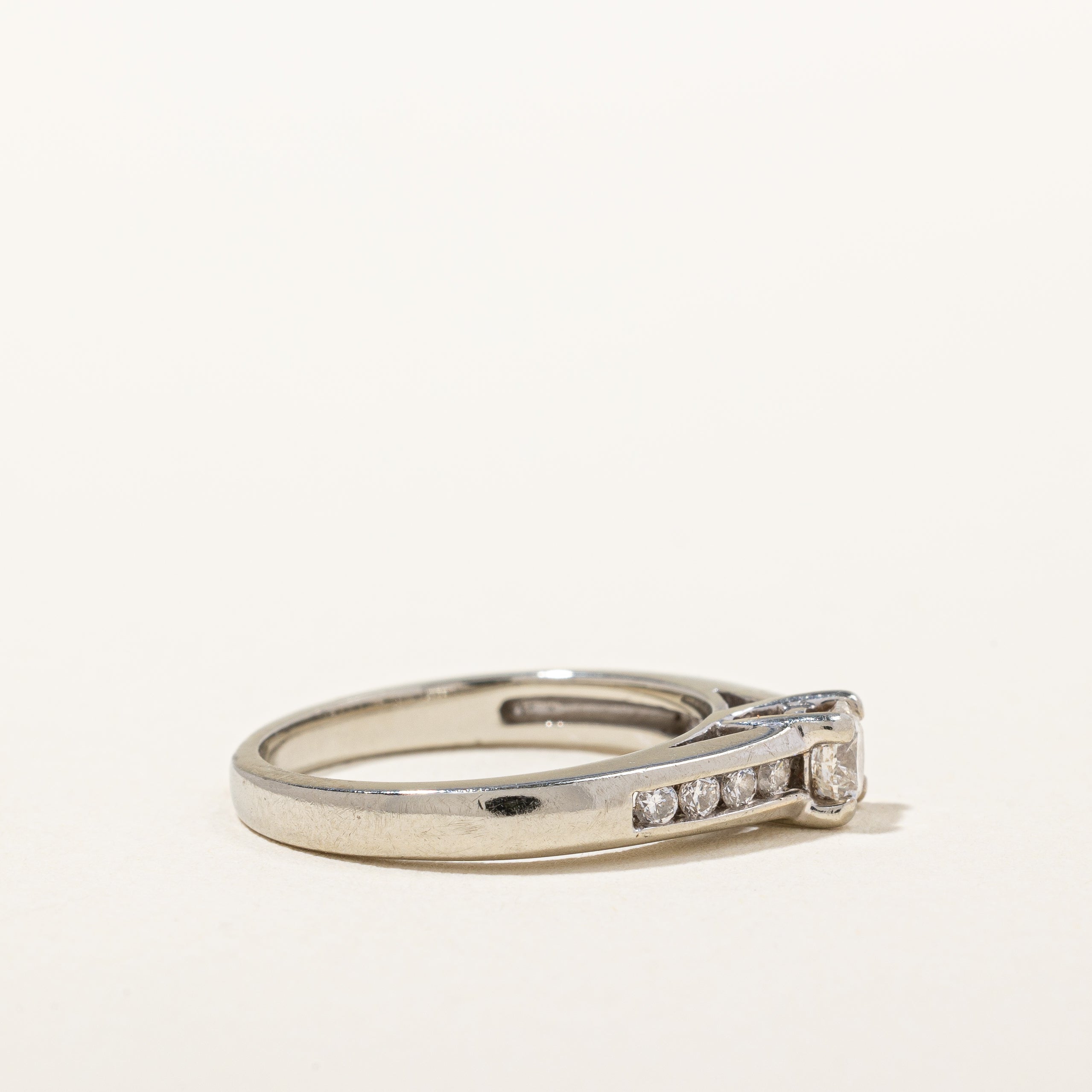 Channel Set Accent Diamond Engagement Ring | 0.44ctw | SZ 5.25 |