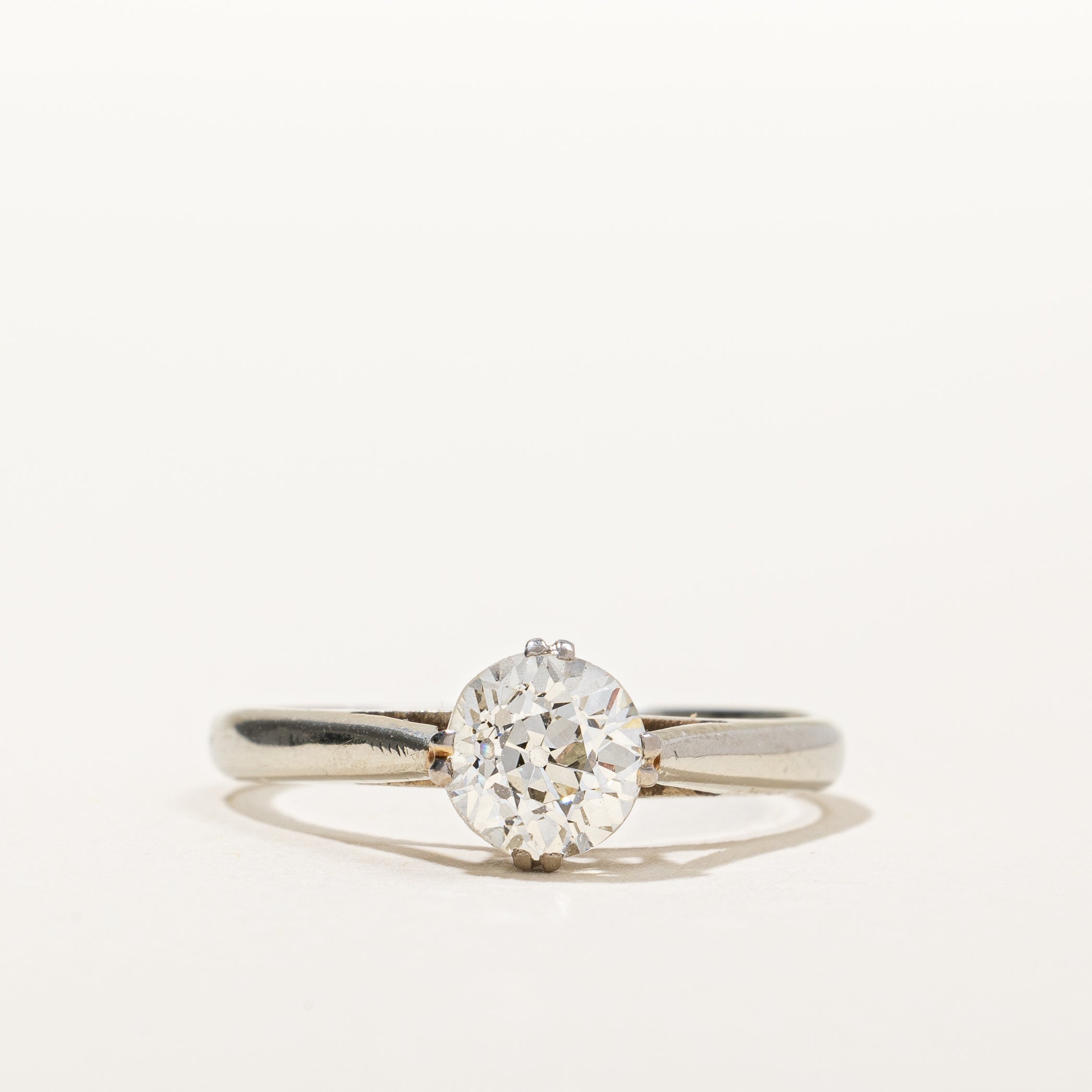 Vintage 1940s Old European Cut Diamond Solitaire Engagement Ring | 0.95ct SI1/2 H/1 |  SZ 7.5 |