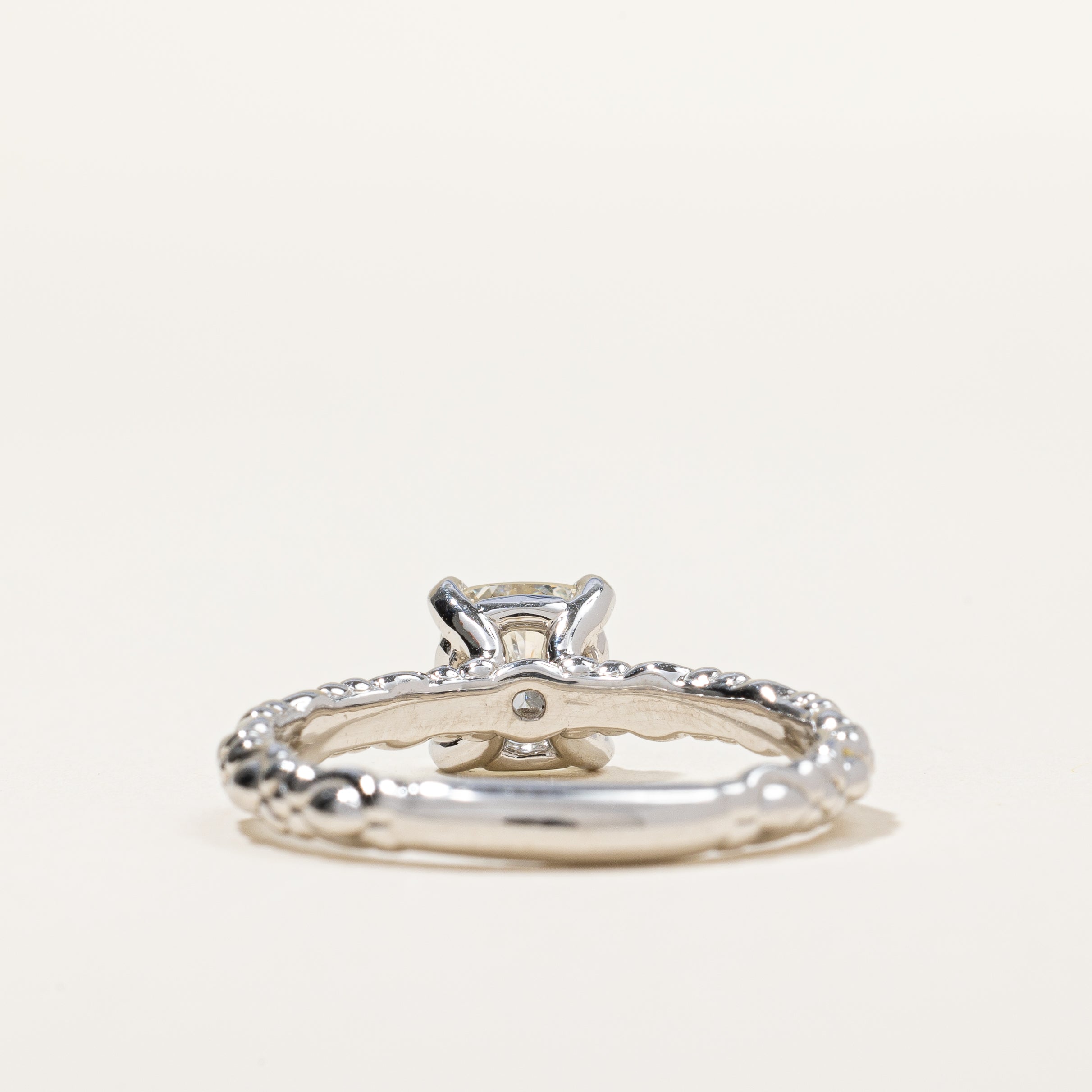 GIA Certified Cushion Cut Platinum Solitaire Diamond Engagement Ring | 1.40ct VVS1 J | SZ 8.25 |