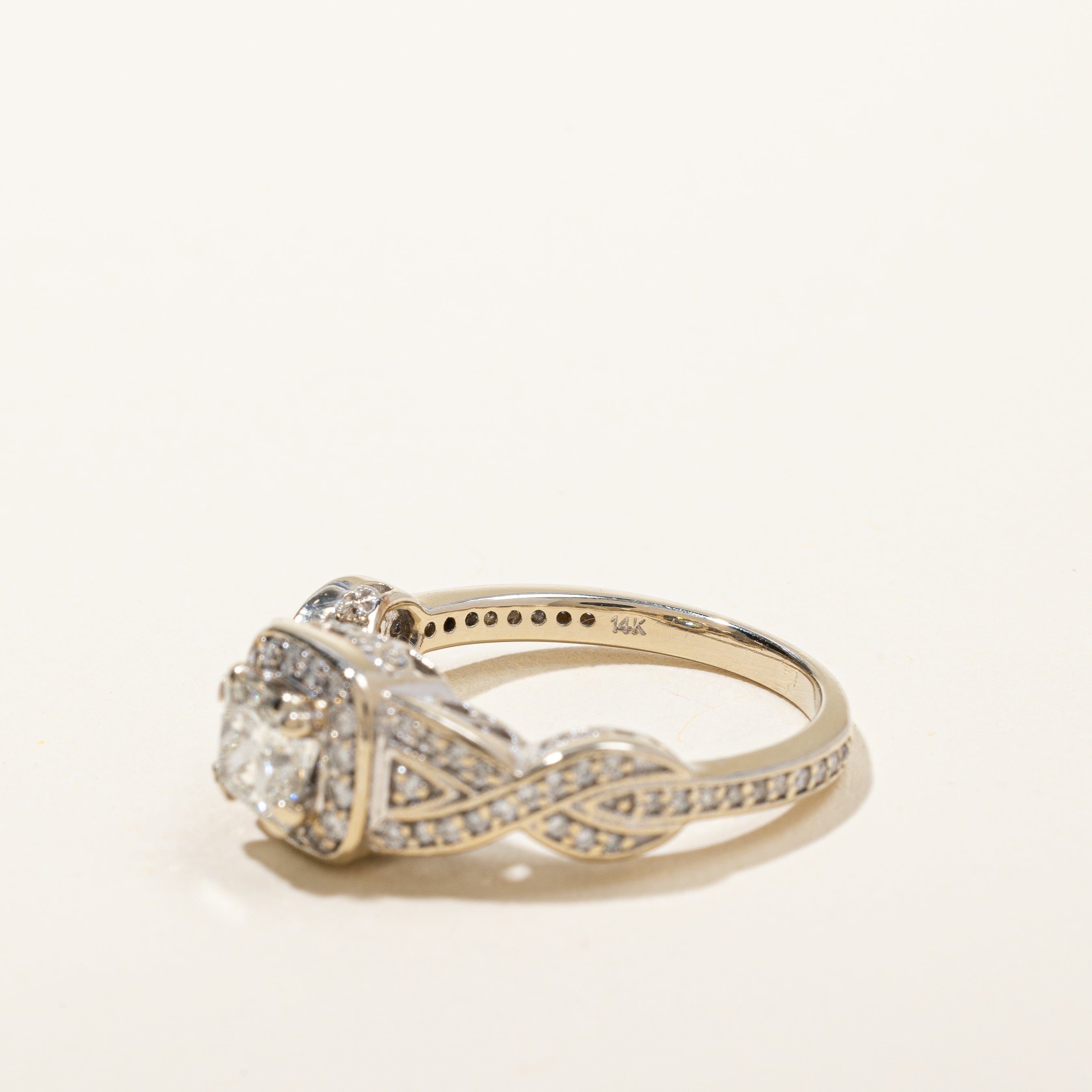Princess Cut Braided Band Engagement Ring | 1.05 ctw, SZ 7 |