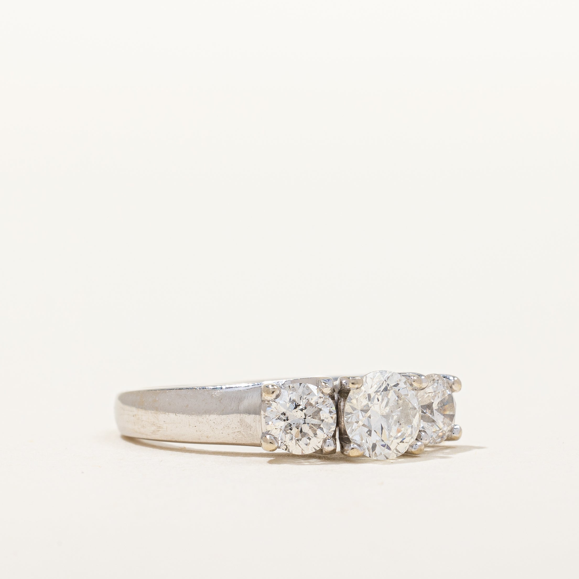 Three Stone Diamond Engagement Ring | 1.08ctw SI2 H | SZ 5.5 |