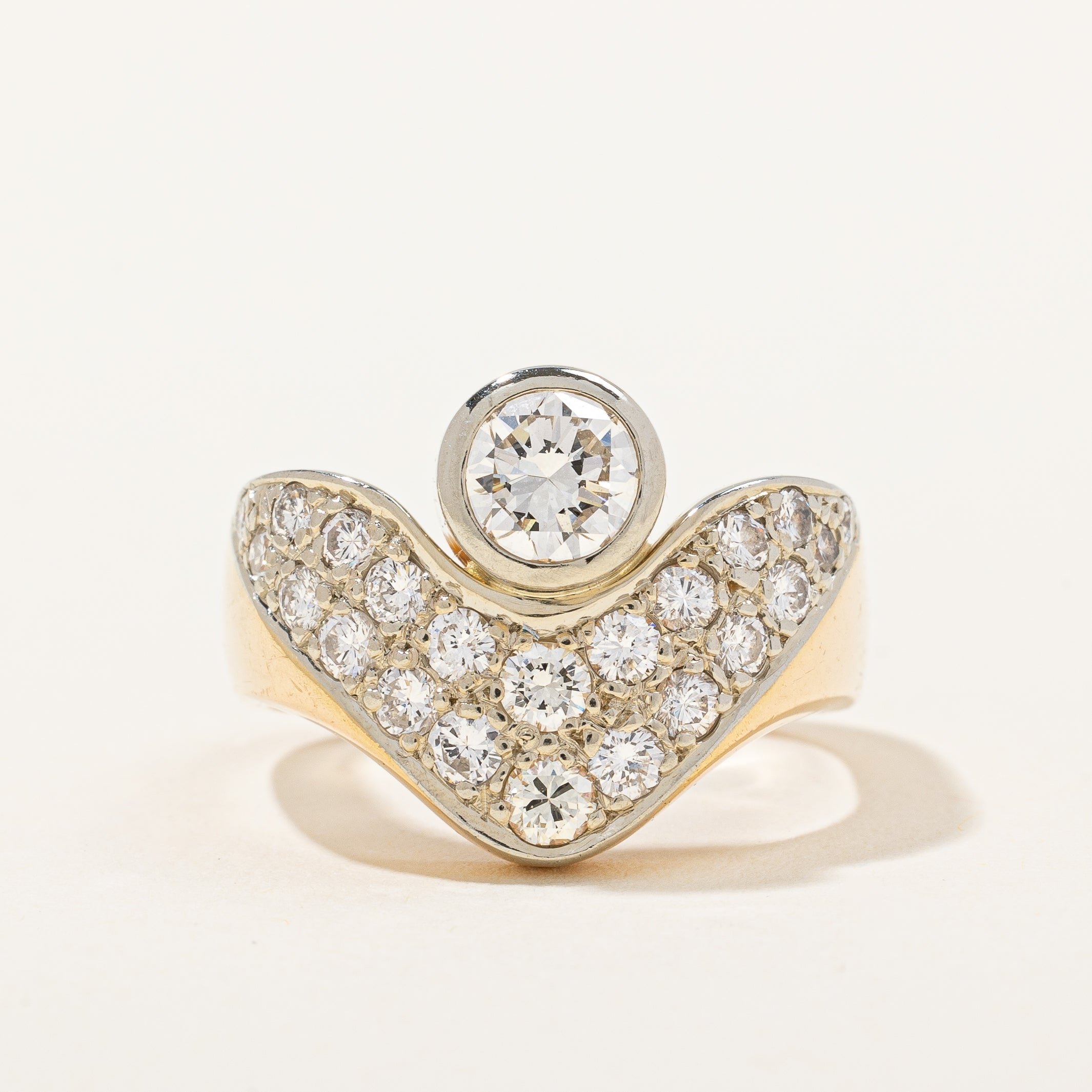 Bague sertie de diamants pavés sur mesure | 1,50 ct, taille 7,25 |