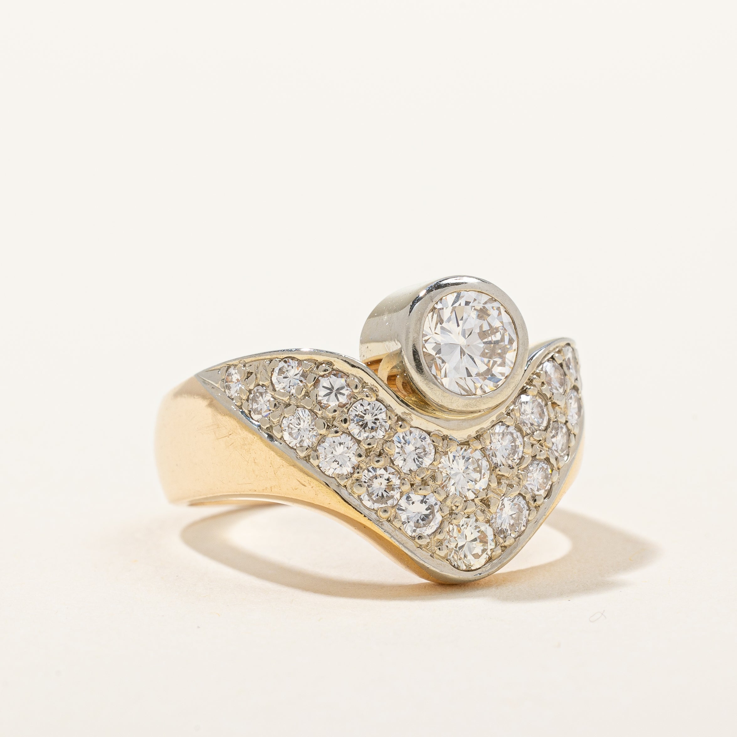 Bague sertie de diamants pavés sur mesure | 1,50 ct, taille 7,25 |