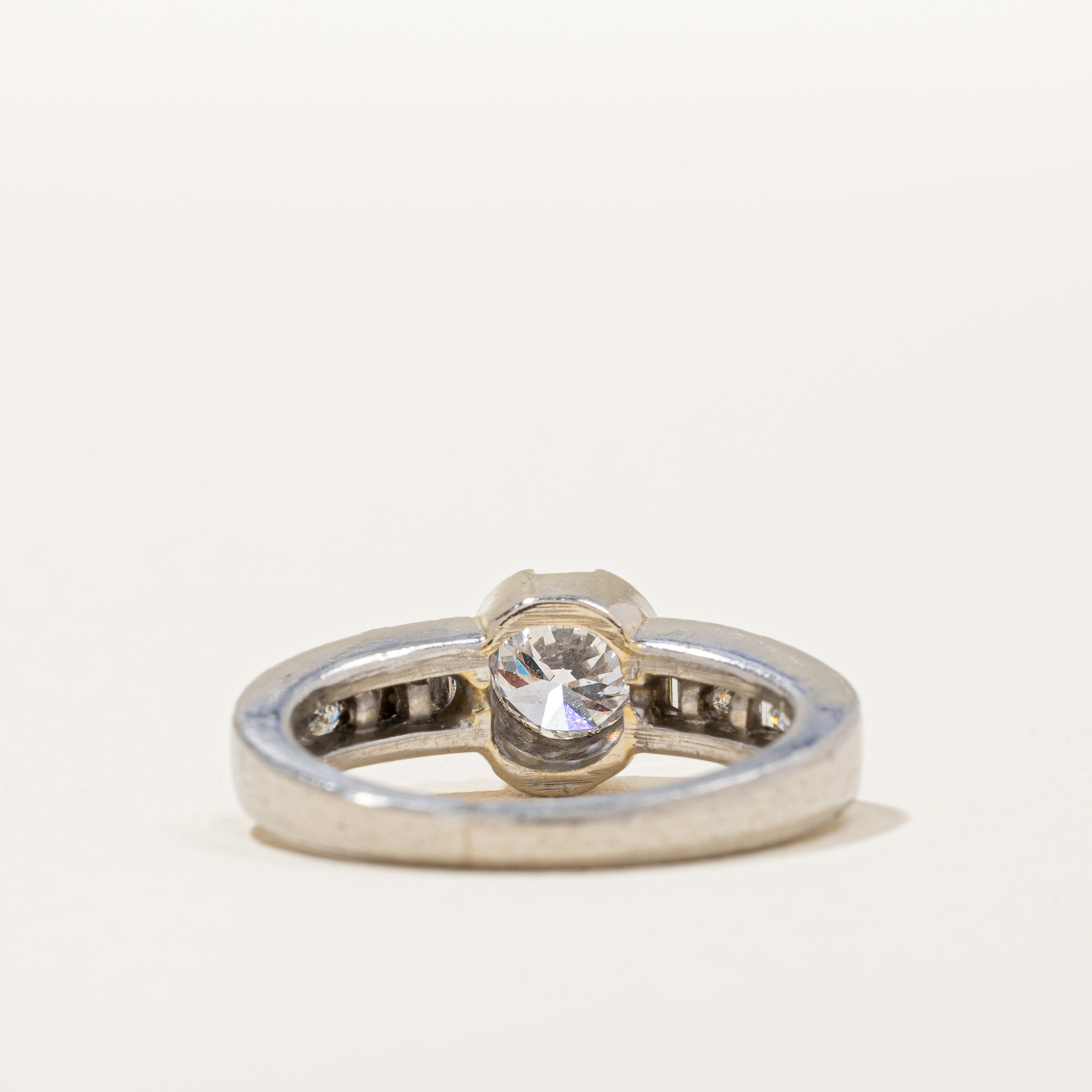 Semi Bezel Set Diamond Accented Engagement Ring | 1.00 ctw SI2 H | SZ 4