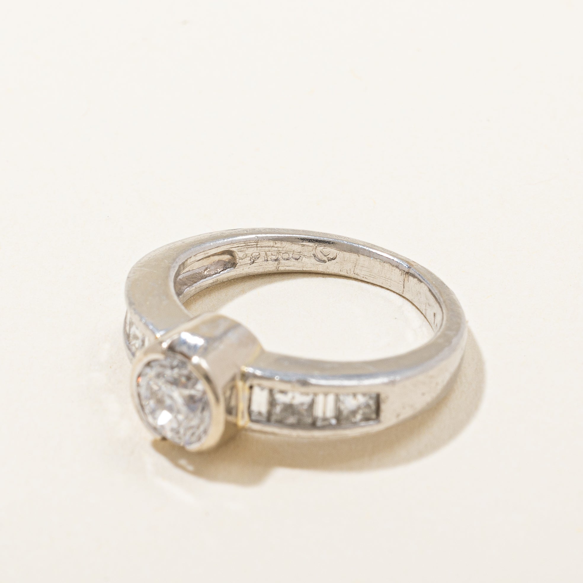 Semi Bezel Set Diamond Accented Engagement Ring | 1.00 ctw SI2 H | SZ 4