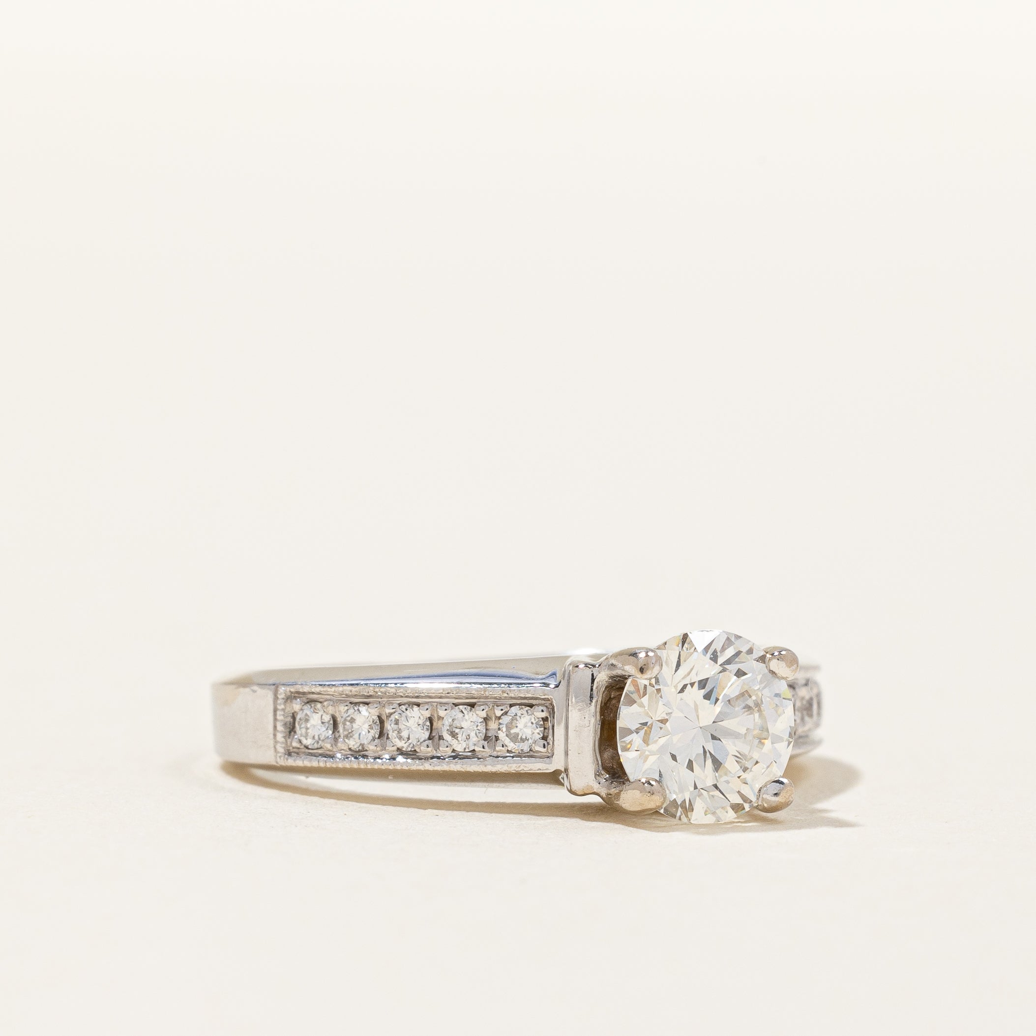 'Simon G' EGL Round Brilliant Diamond Engagement Ring | 0.91ctw VS2 G | SZ 4.5