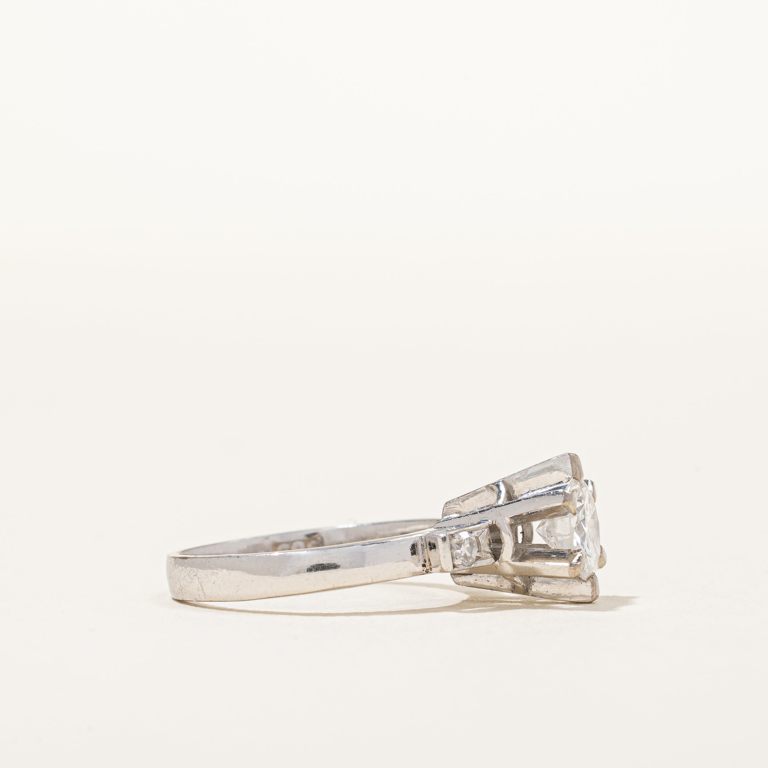 Retro Era Six Prong Engagement Ring | 0.66 ctw, SZ 3.5 |
