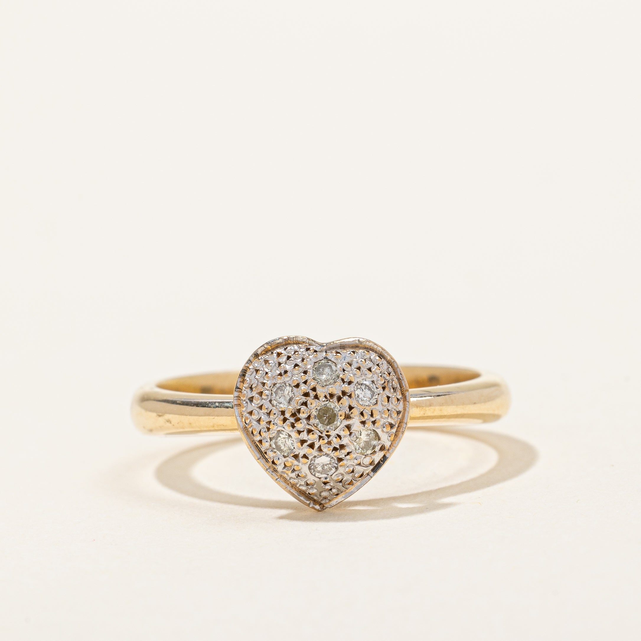 14k Pave Heart Ring | 0.10 ctw, SZ 7 |