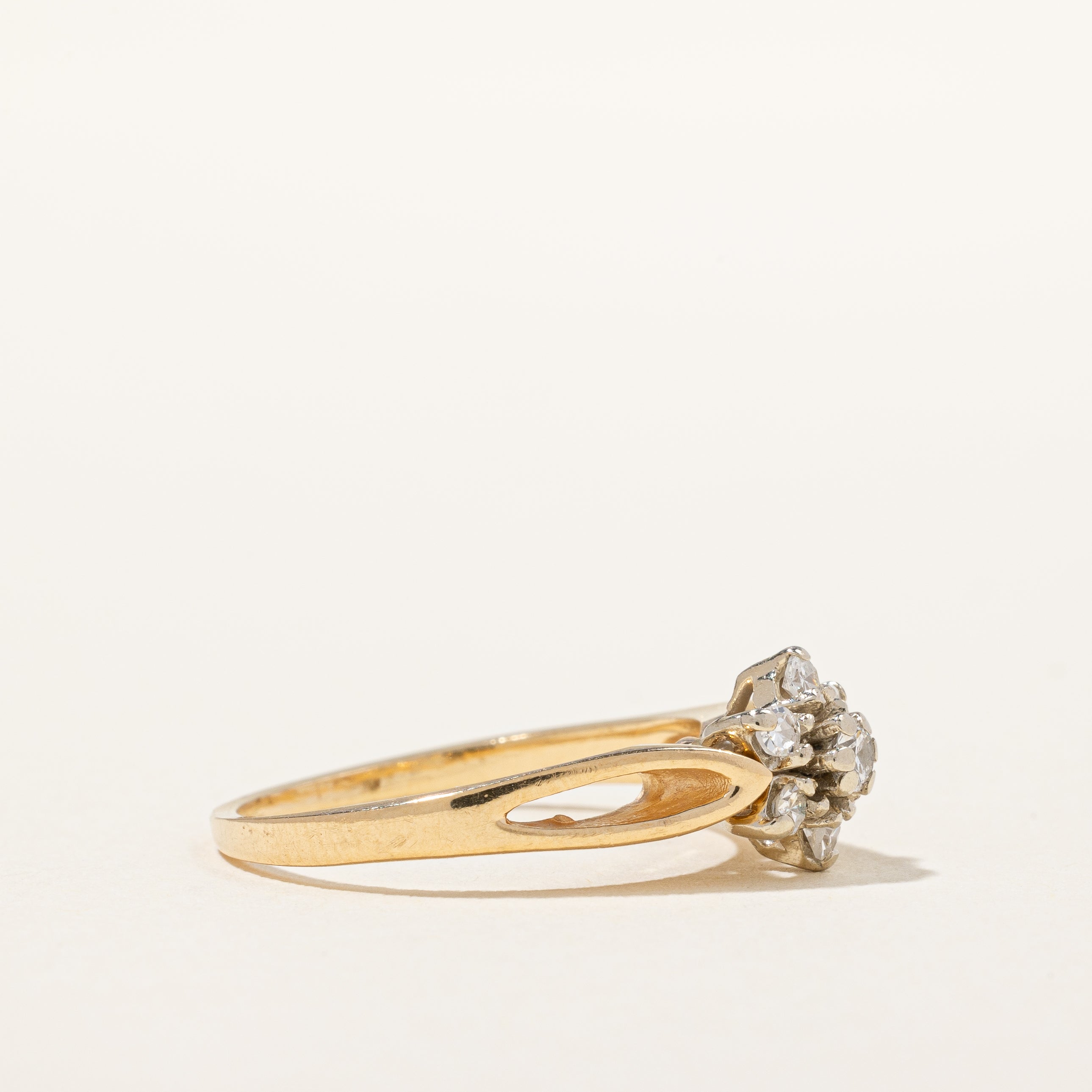 Open Shank Diamond Cluster Ring | 0.20 ctw, SZ 7.75 |