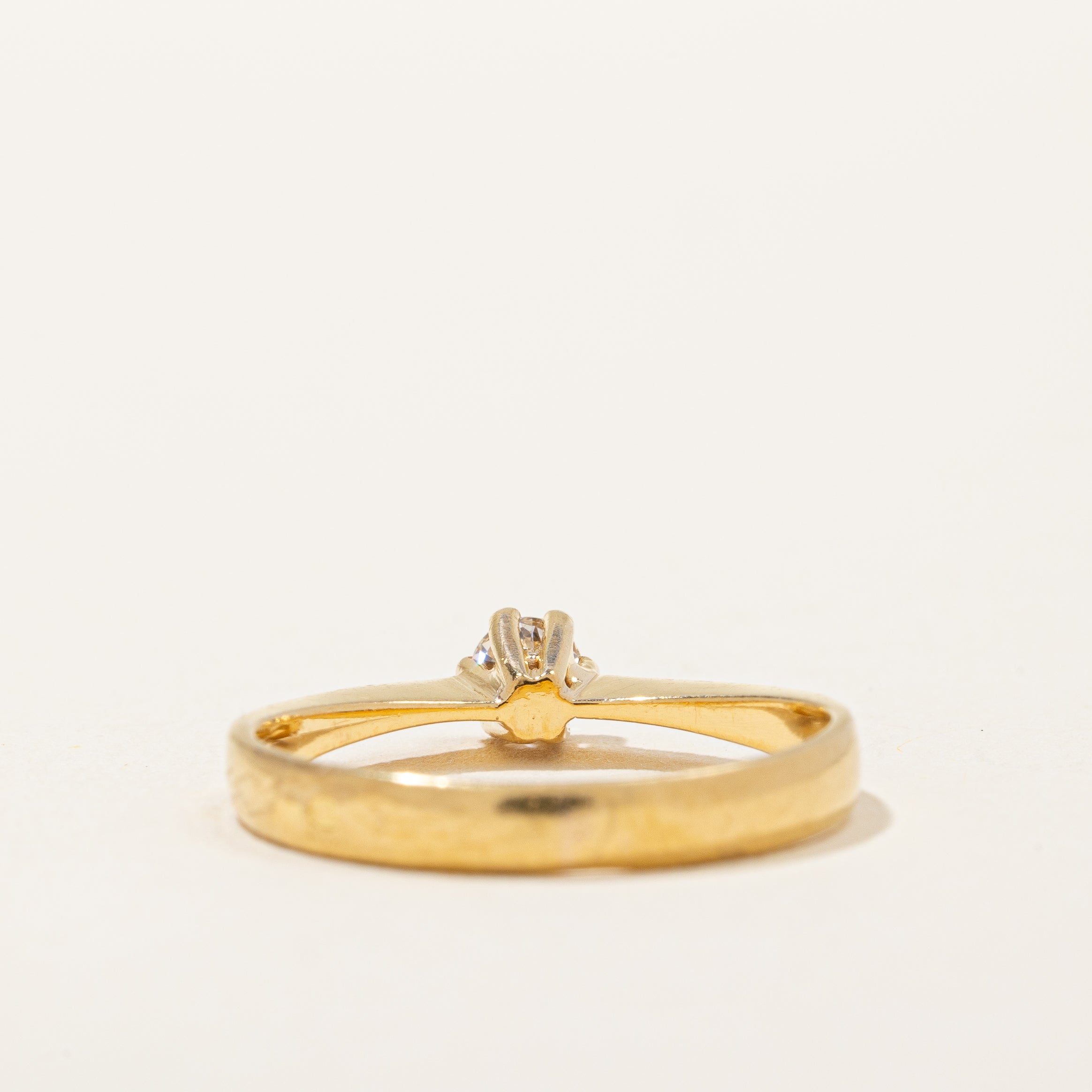 Bague solitaire en diamant à six griffes, petite taille | 0,15 ct, taille 6 |