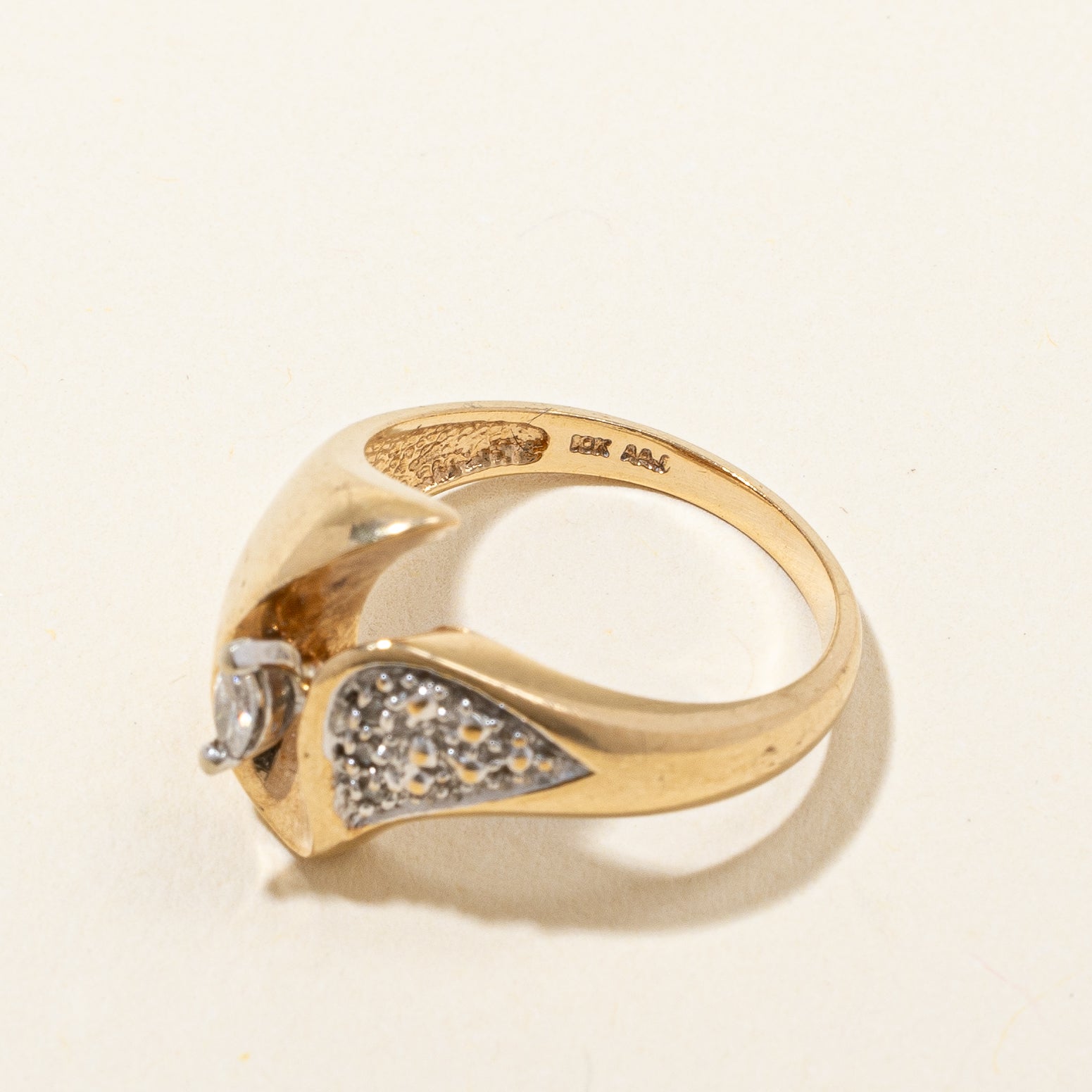 Unique Marquise Diamond Pave Ring | 0.10 ctw, SZ 6.5 |