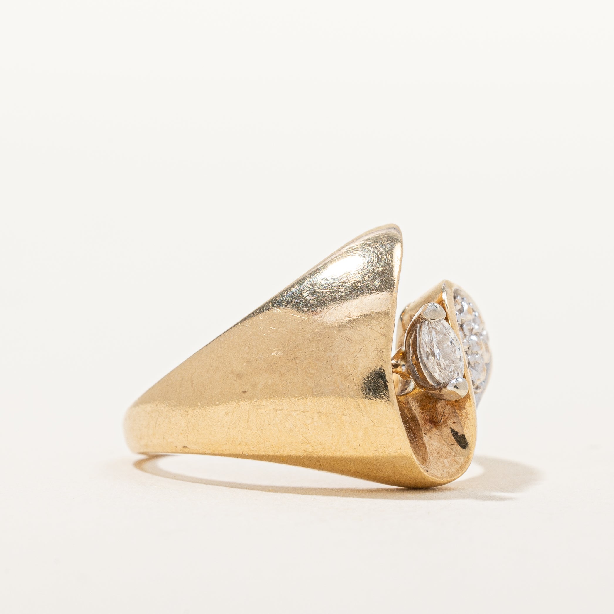 Unique Marquise Diamond Pave Ring | 0.10 ctw, SZ 6.5 |