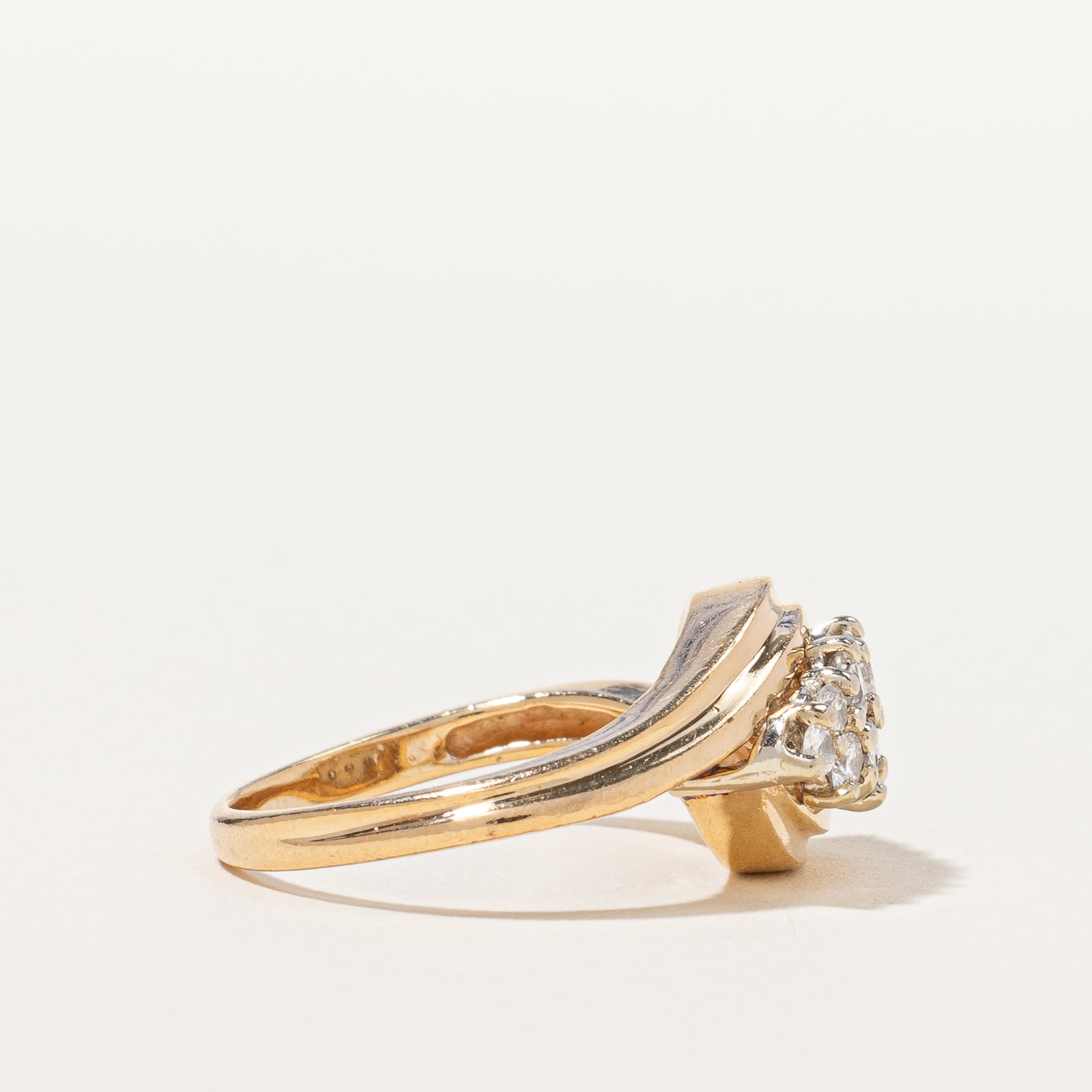 Diamond Cluster Bypass Wave Ring | 0.55 ctw, SZ 5.5 |
