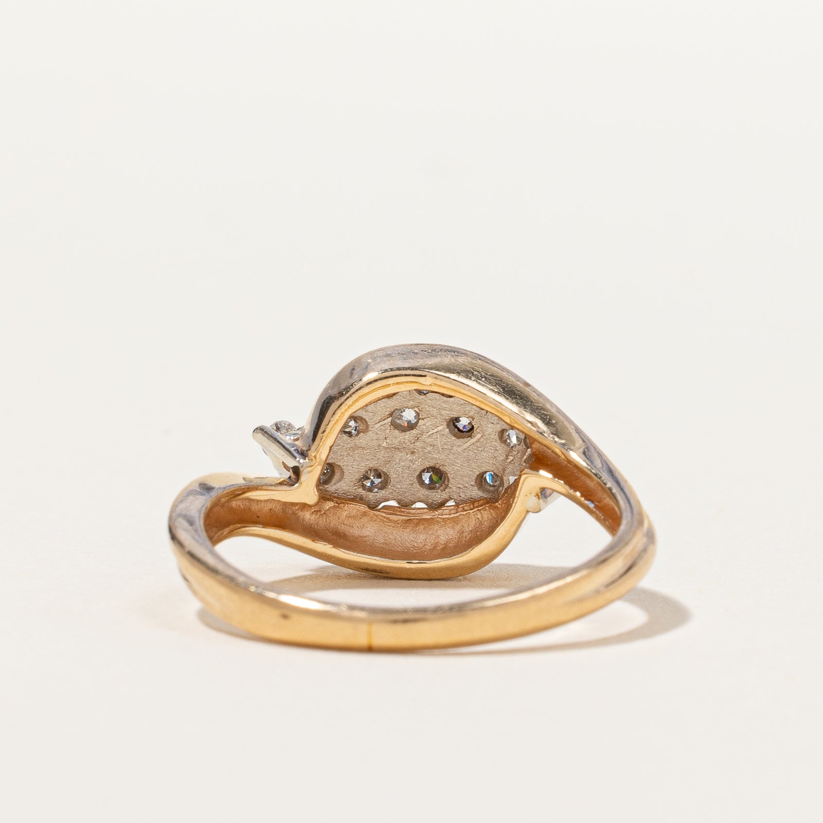 Diamond Cluster Bypass Wave Ring | 0.55 ctw, SZ 5.5 |