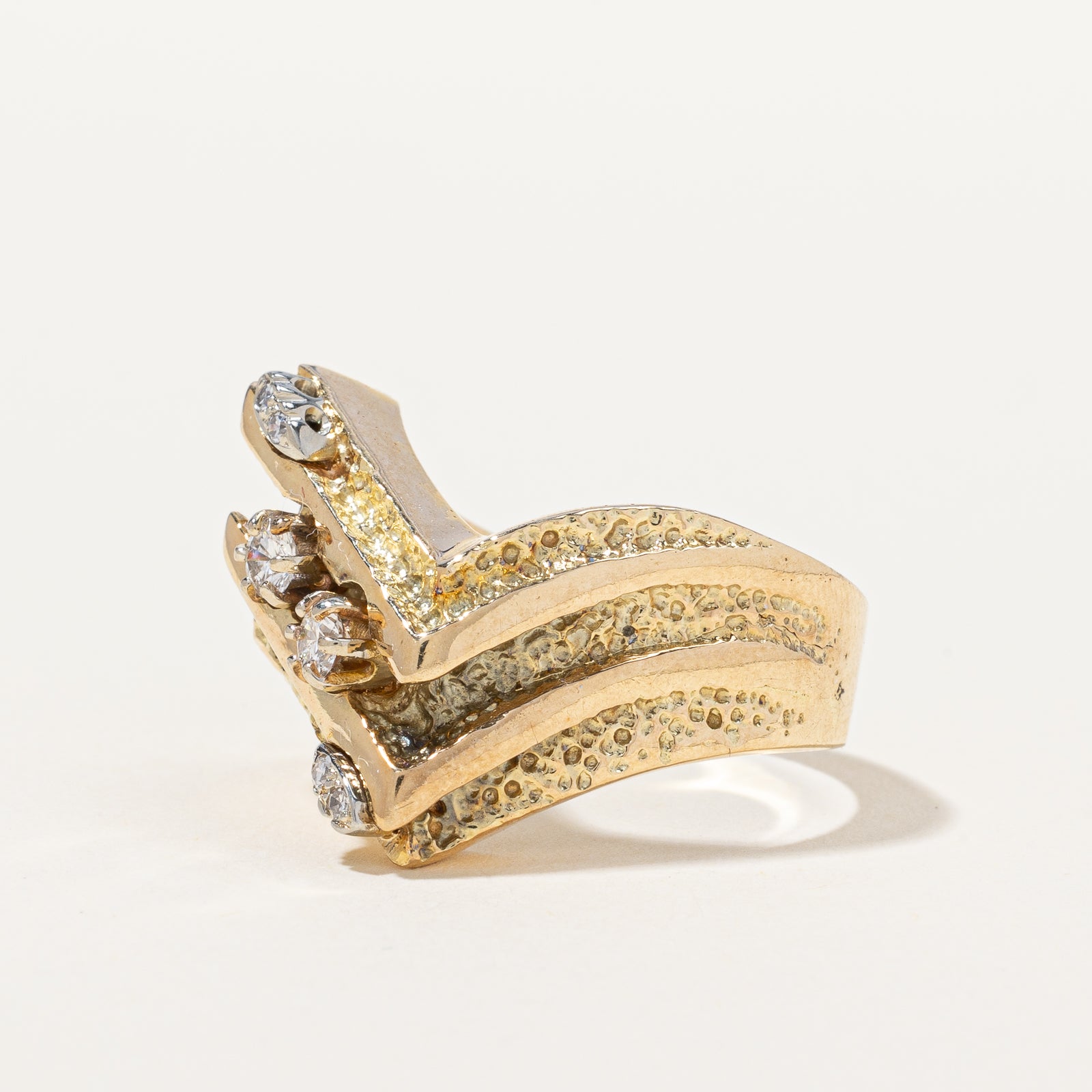 Textured Double Chevron Diamond Ring | 0.25 ctw, SZ 8.5 |