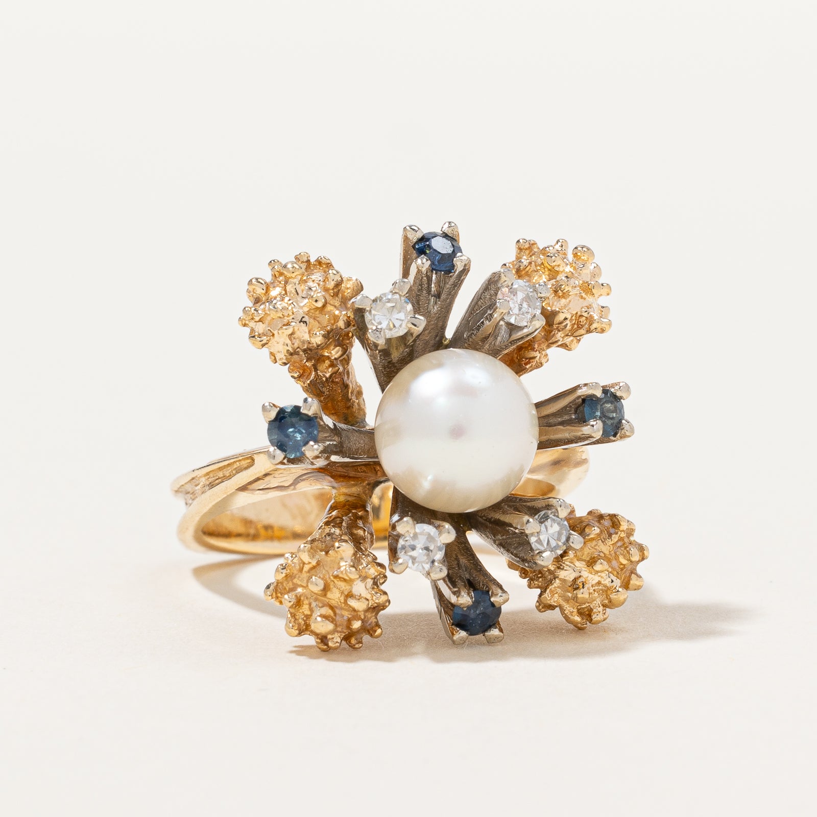 Vintage Multi Gem Cocktail Ring | 0.08 ctw, SZ 5 |