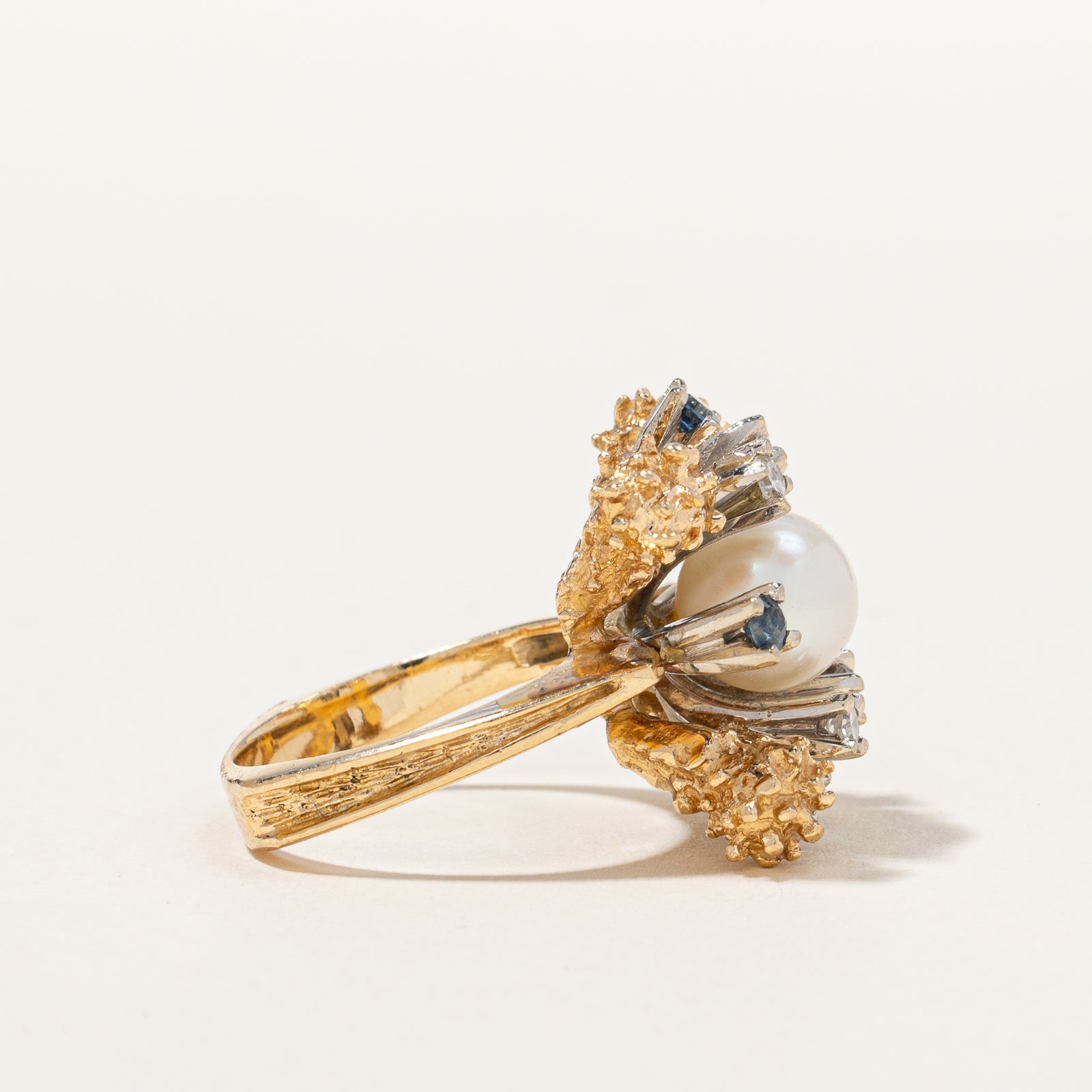 Vintage Multi Gem Cocktail Ring | 0.08 ctw, SZ 5 |