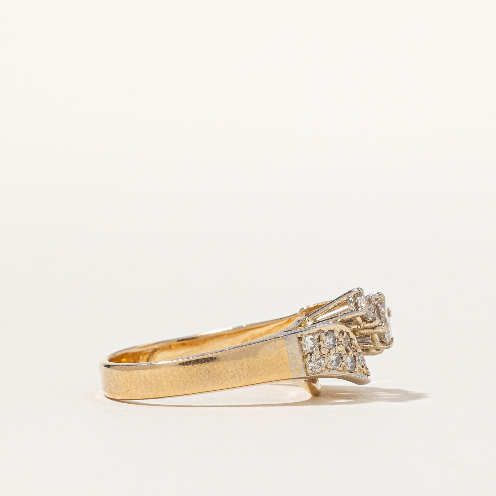 Three Stone Diamond Bypass Ring | 0.56 ctw, SZ 5.5 |