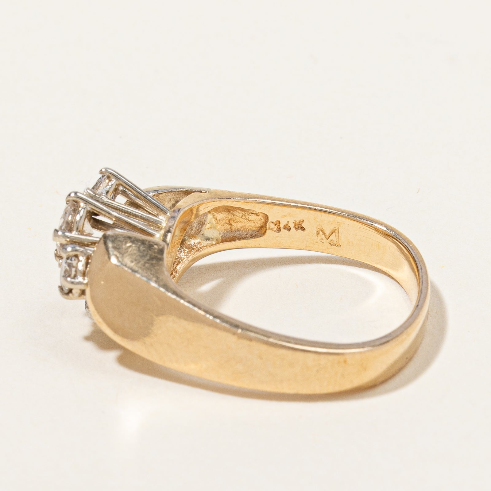 Three Stone Diamond Bypass Ring | 0.56 ctw, SZ 5.5 |