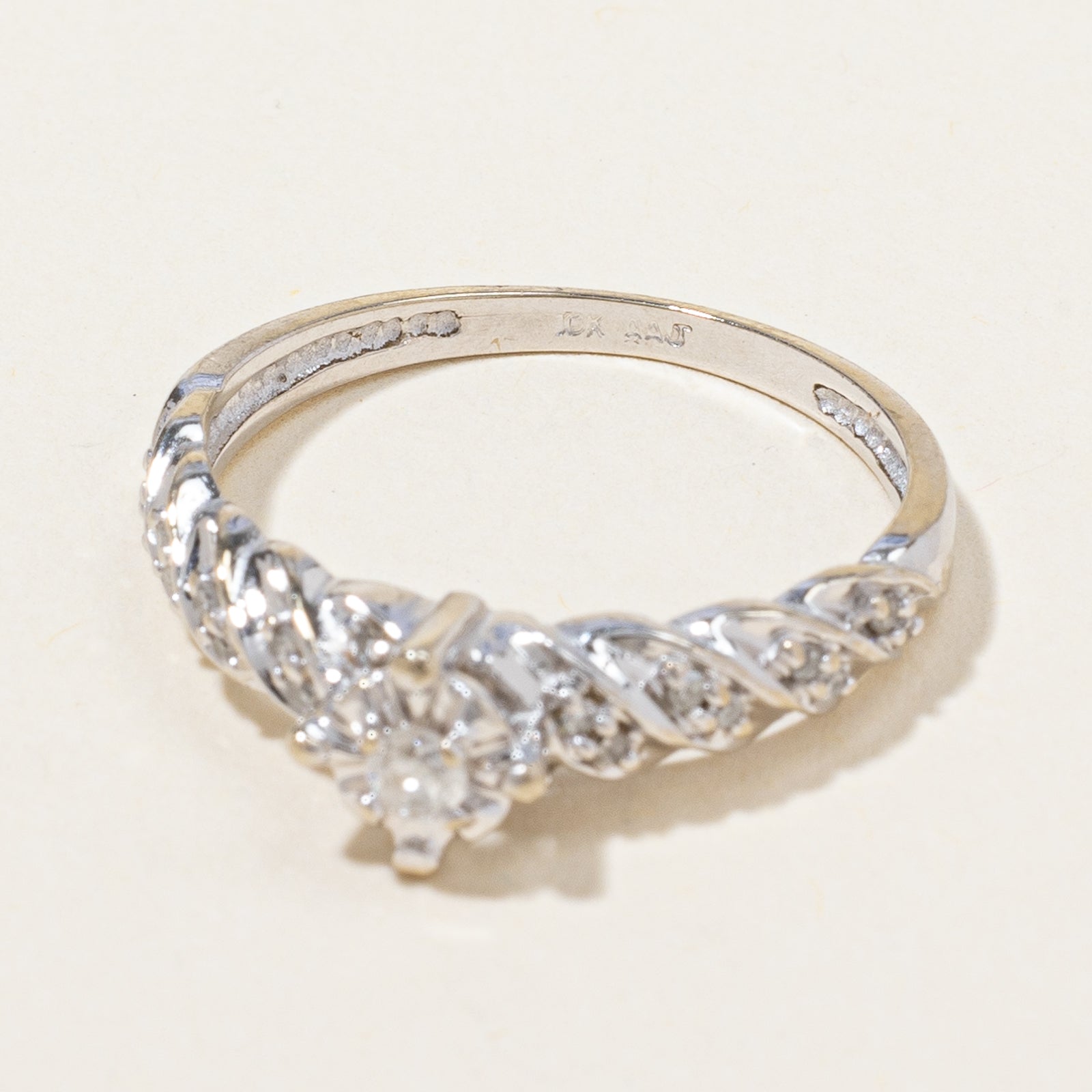 Twisted Illusion Set Diamond Ring | 0.10 ctw, SZ 6.75 |